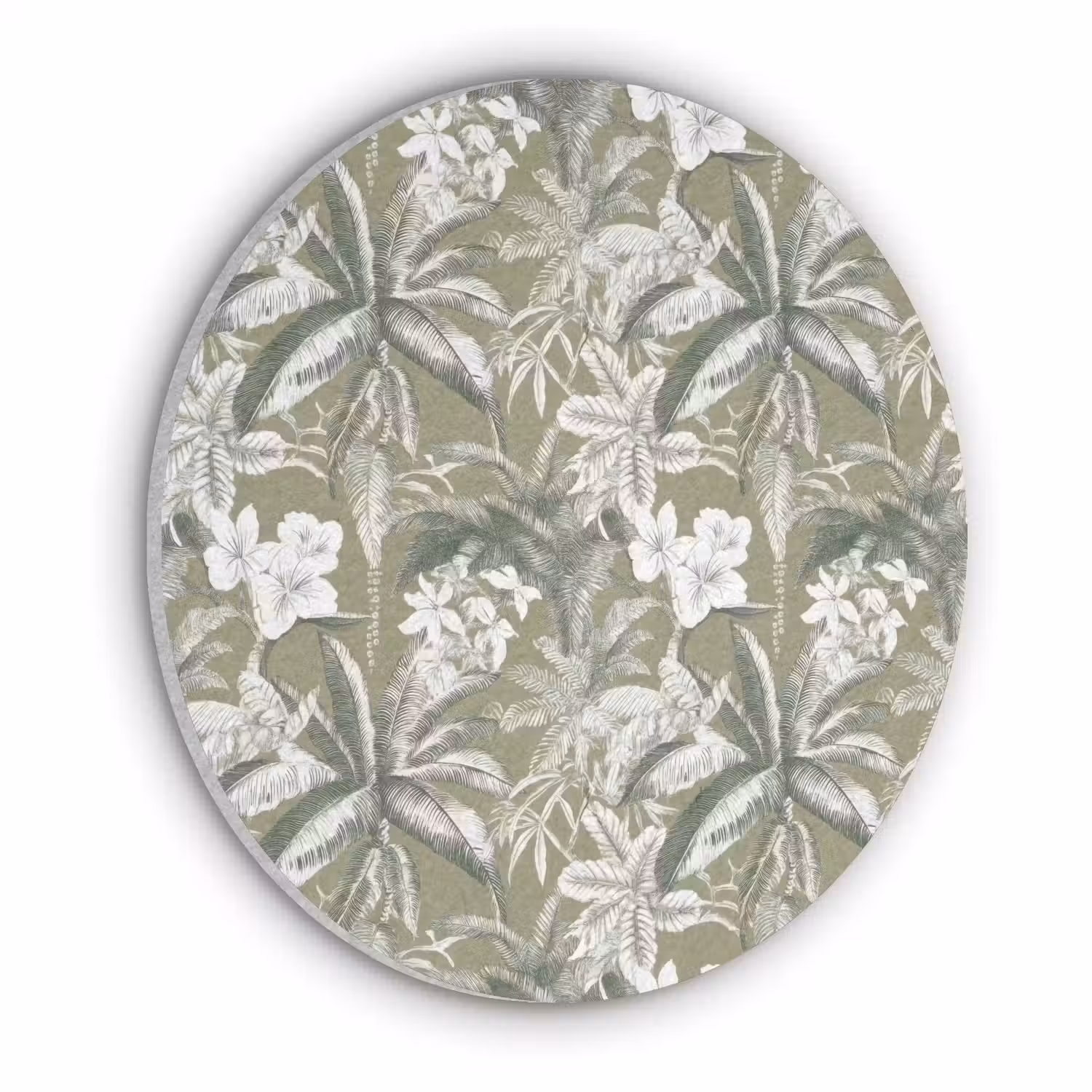 Botanisch - Bloemen - Groen Akoestische PET Vilt - Rond klein 838 -3d
