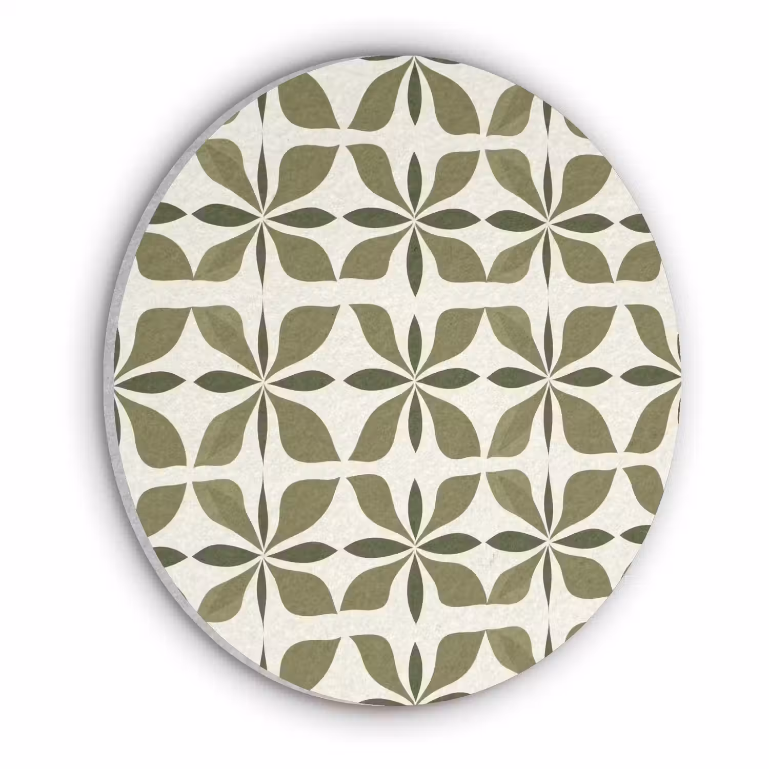Botanisch - Retro - Groen Akoestische PET Vilt - Rond klein 838 -3d