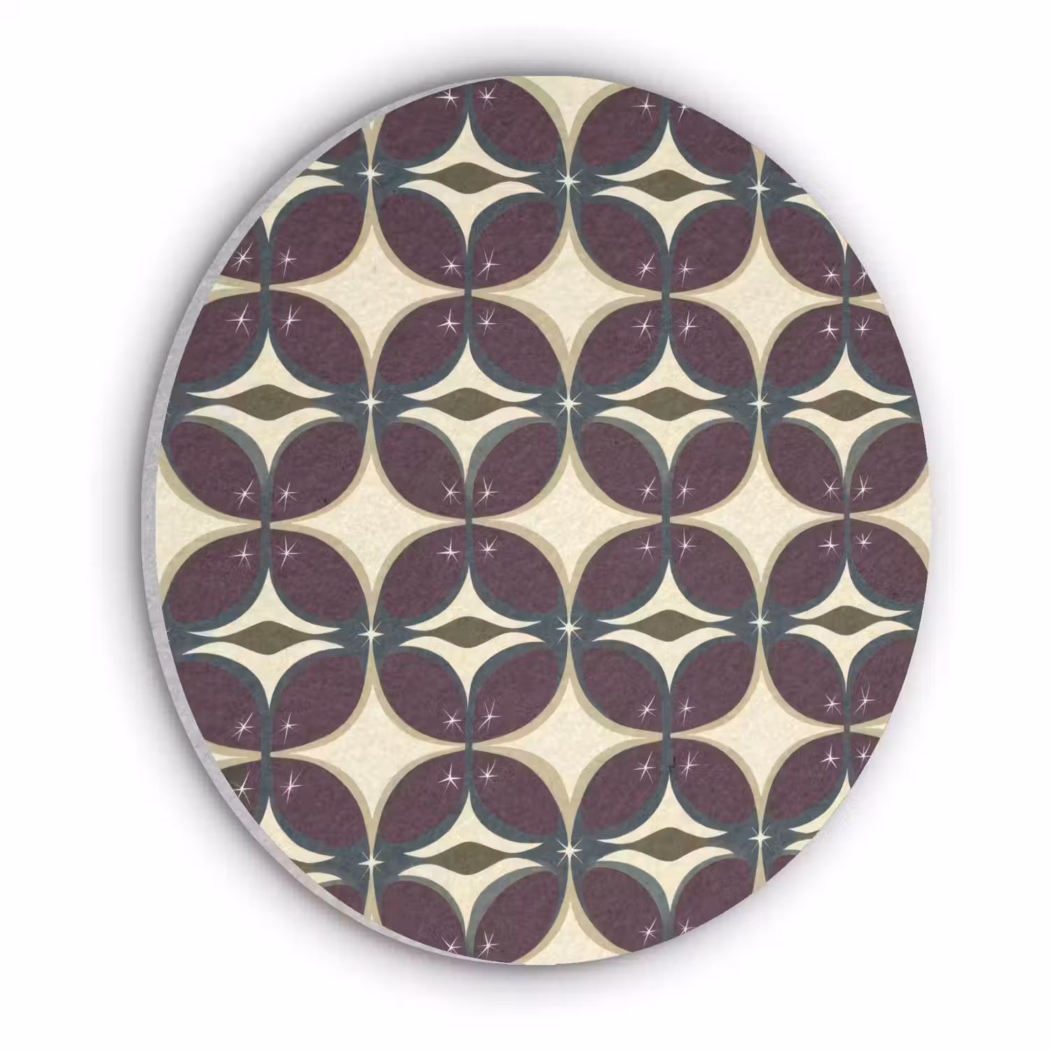 Cirkel - Retro - Kleurrijk Akoestische PET Vilt - Rond klein 838 -3d