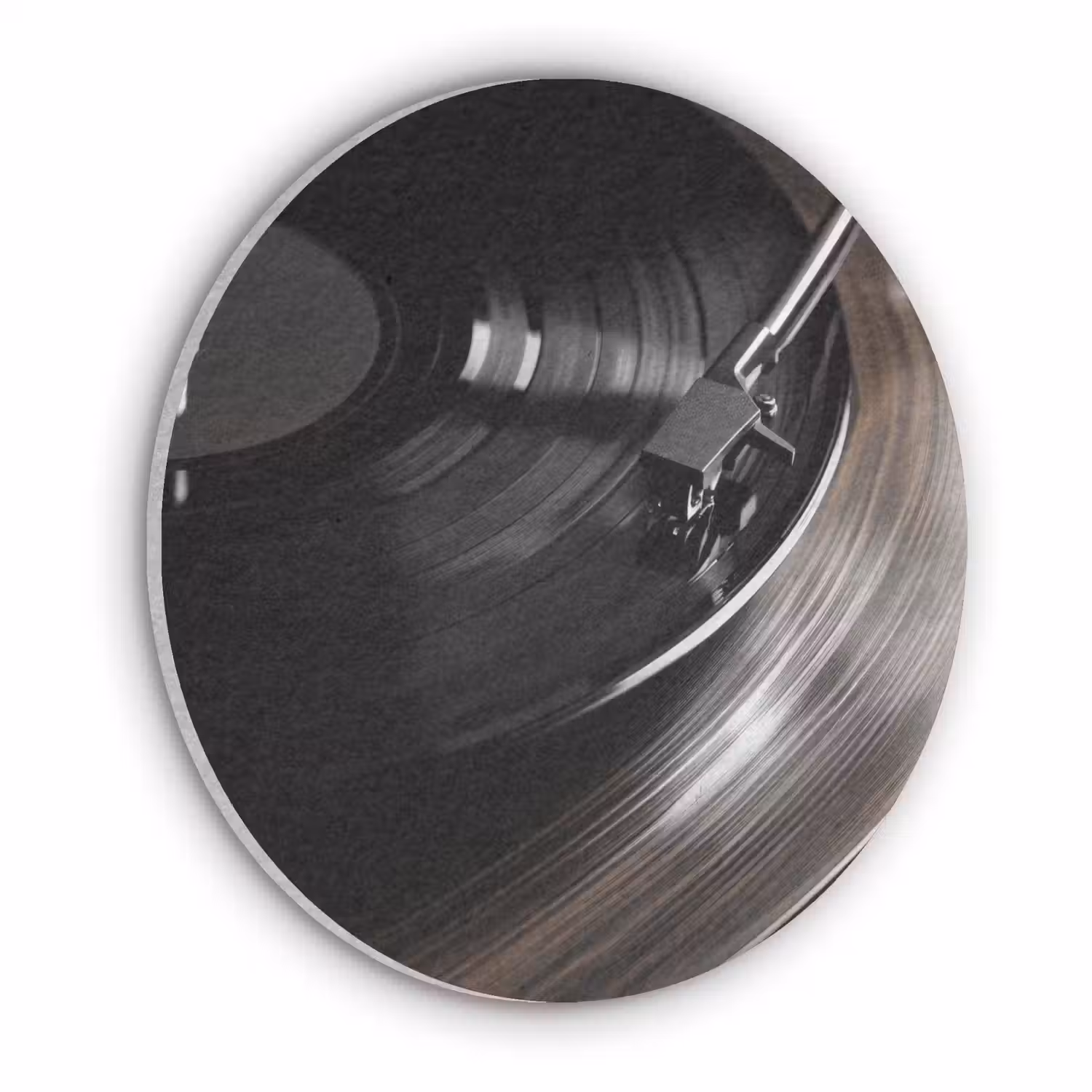 Close-up - Vinylplaat - Platenspeler - Zwart Akoestische PET Vilt - Rond klein -3d