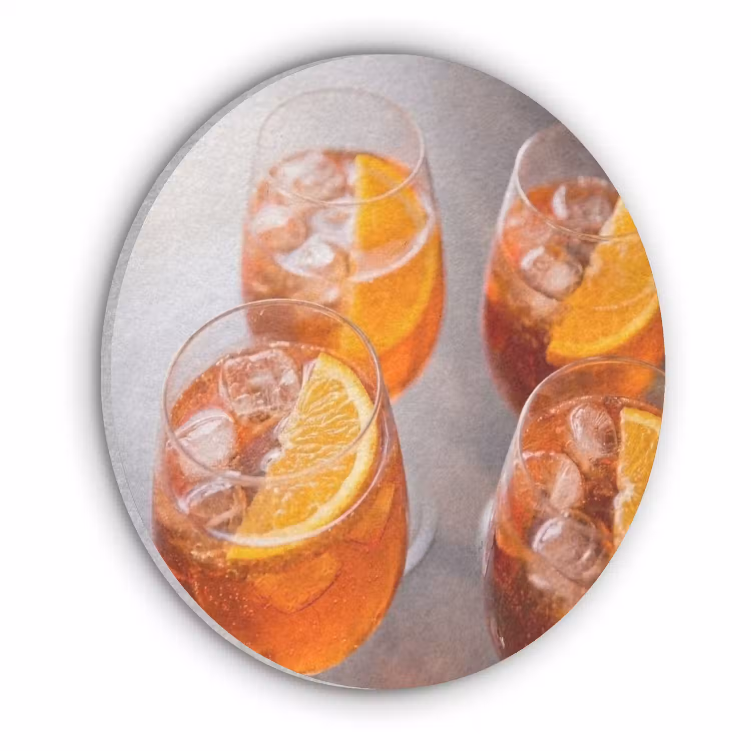 Drank - Sinaasappel - IJs - Zomer - Oranje Akoestische PET Vilt - Rond klein -3d