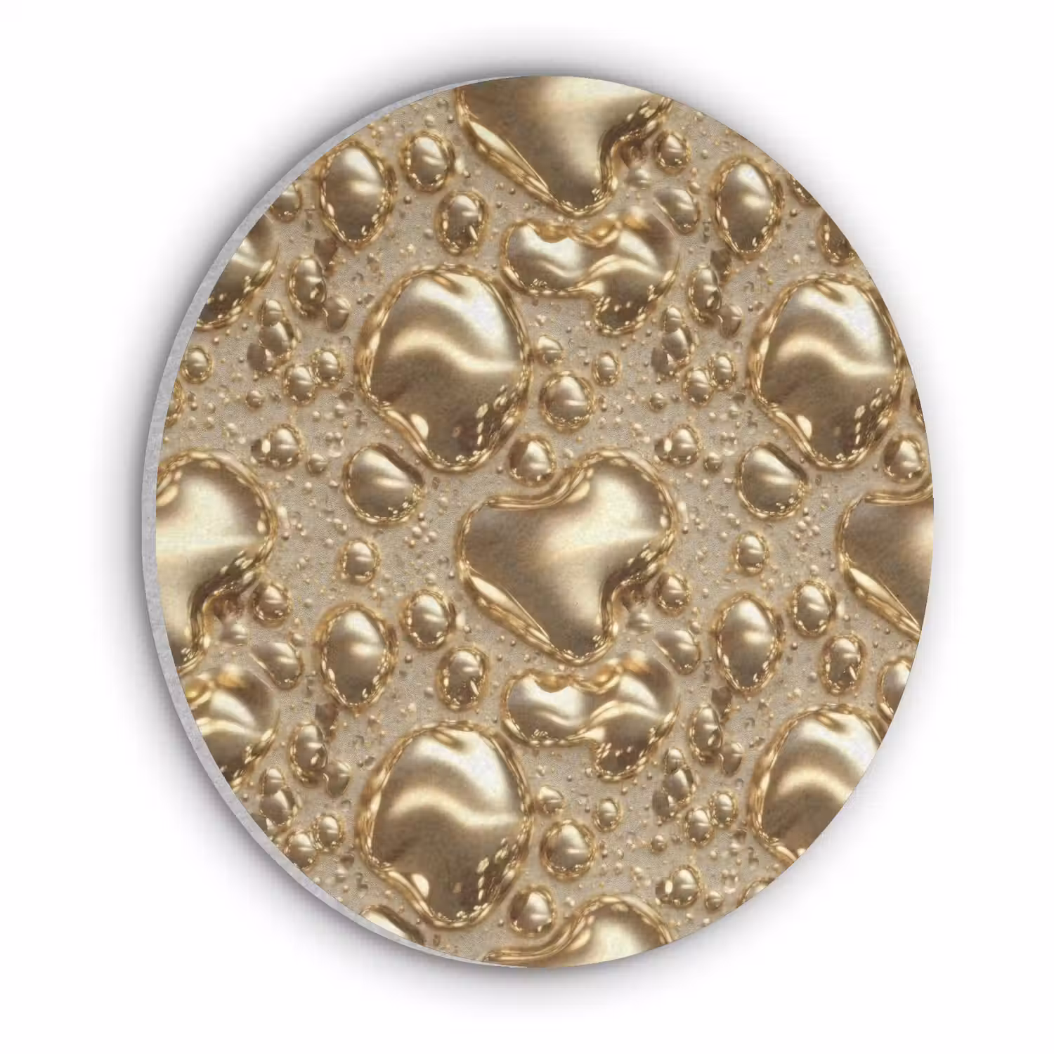 Druppels - Organisch - Goud Akoestische PET Vilt - Rond klein 838 -3d
