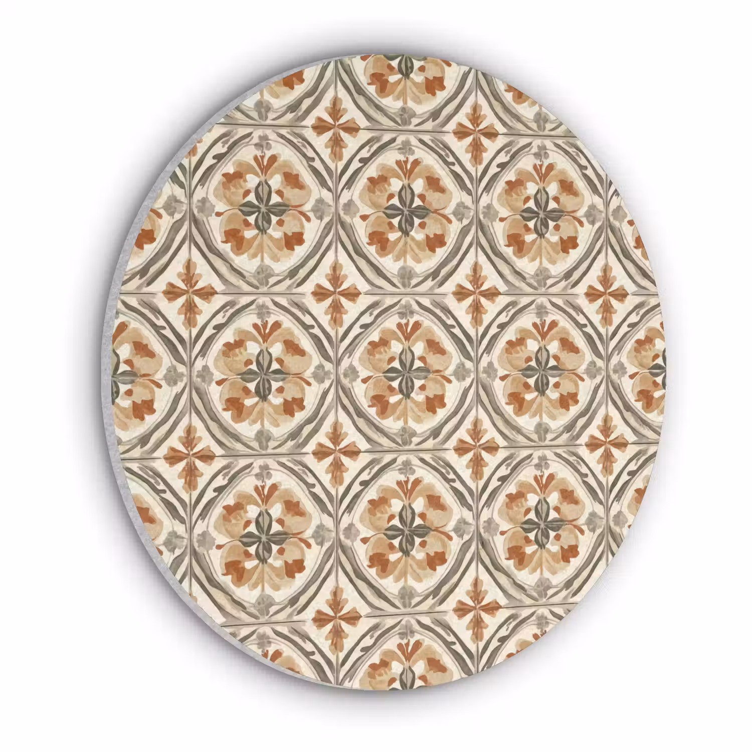 Elegant - Antiek - Kleurrijk Akoestische PET Vilt - Rond klein 838 -3d