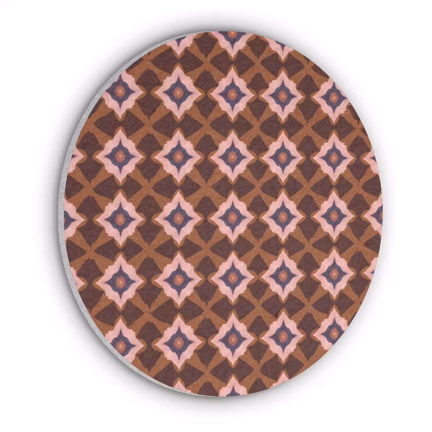 Geometrisch - Sierlijk - Bruin Akoestische PET Vilt - Rond klein 838 -3d