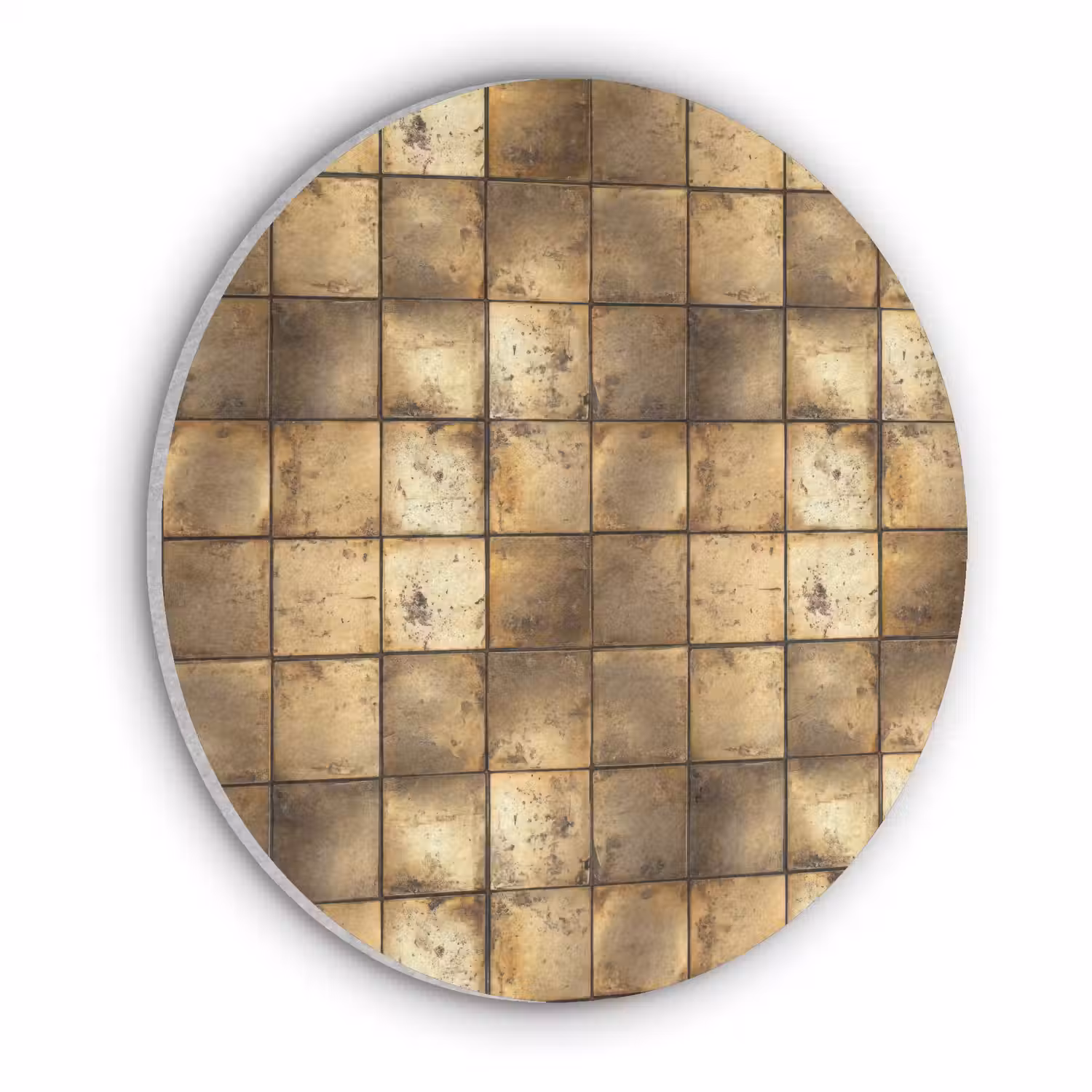 Geometrisch - Tegels - Goud Akoestische PET Vilt - Rond klein 838 -3d