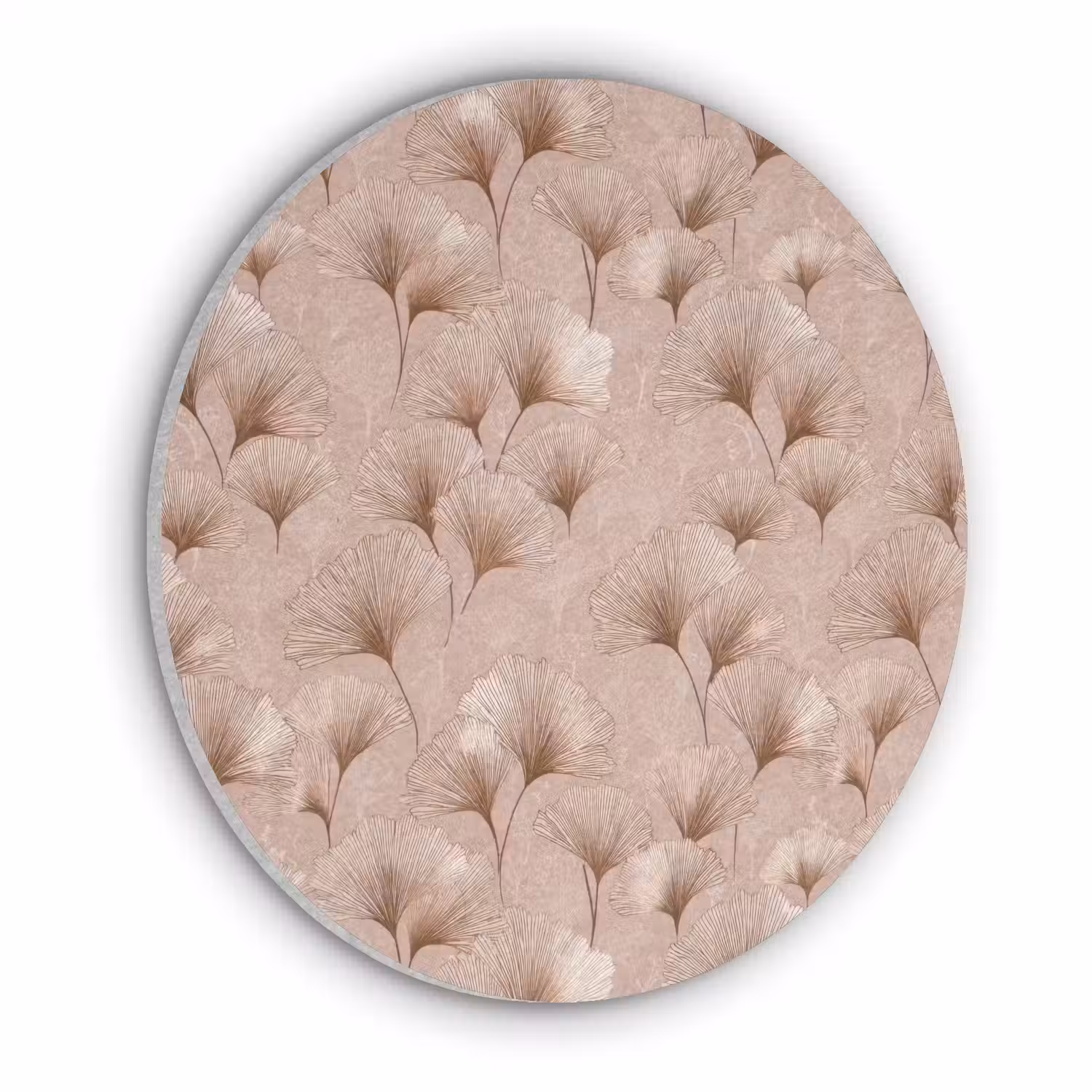 Ginkgo - Patroon - Roze Akoestische PET Vilt - Rond klein 838 -3d