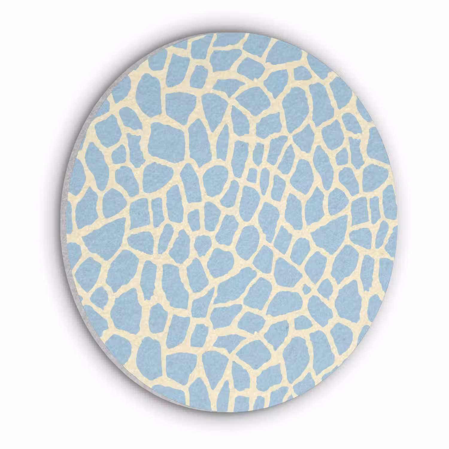 Giraf - Modern - Blauw Akoestische PET Vilt - Rond klein 838 -3d