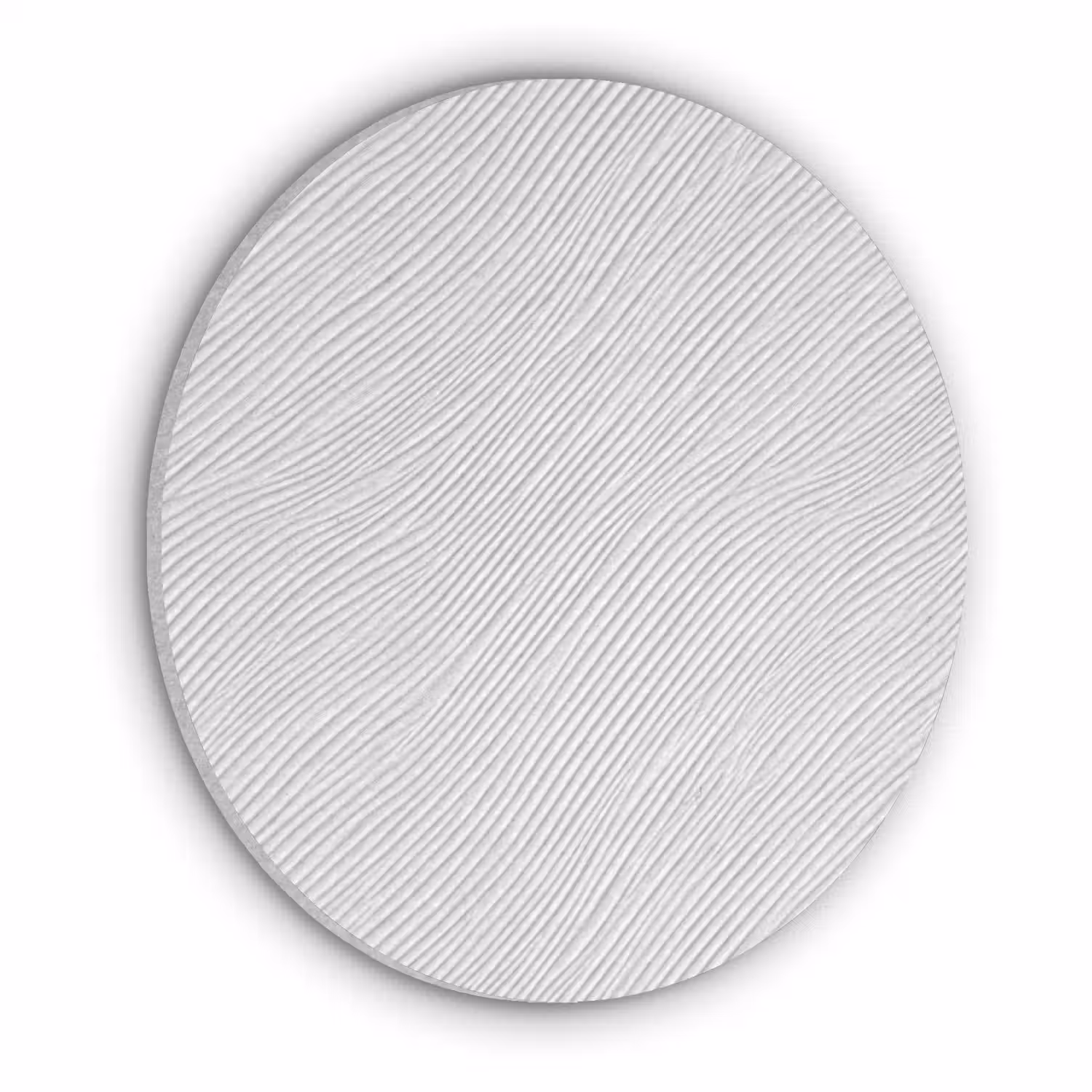 Golven - Ribbels - Wit Akoestische PET Vilt - Rond klein 838 -3d