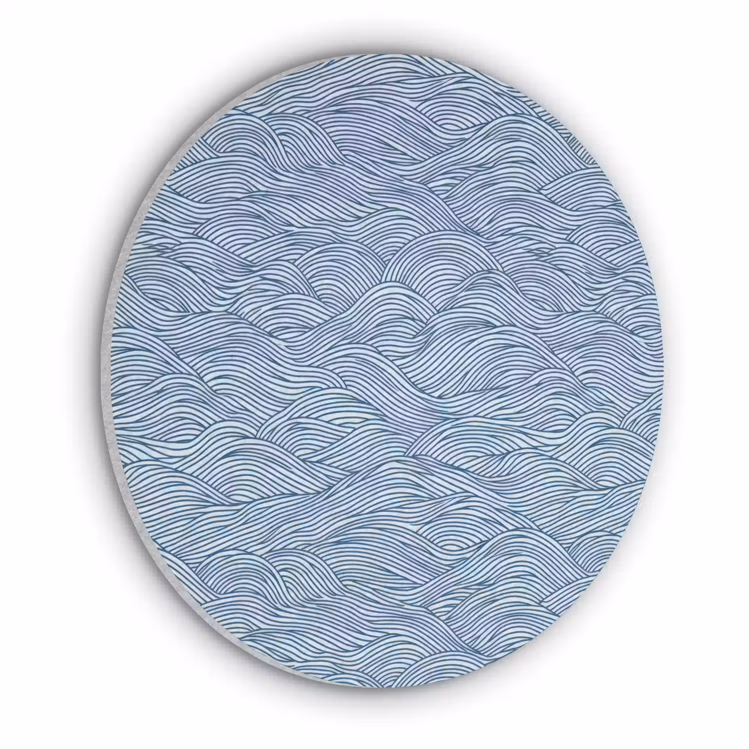 Golven - Ritmisch - Blauw Akoestische PET Vilt - Rond klein 838 -3d