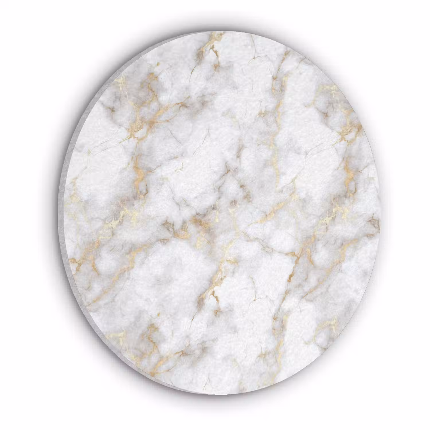 Gouden aders - Marmer - Wit Akoestische PET Vilt - Rond klein 838 -3d