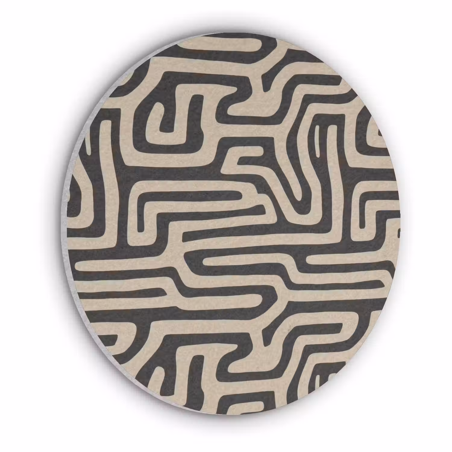 Grafisch - Lijnen - Zwart Akoestische PET Vilt - Rond klein 838 -3d