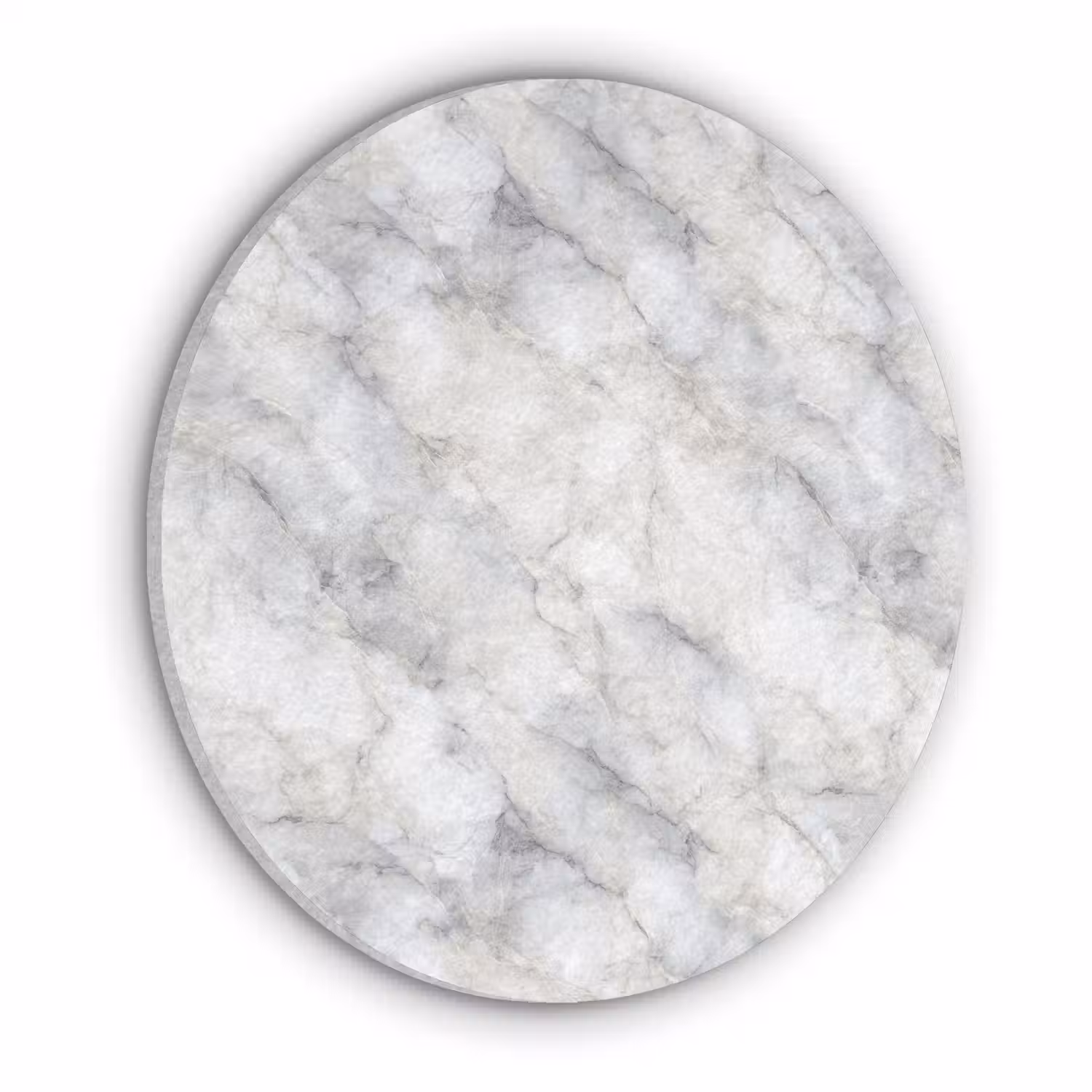 Grijs - Marmer - Gedetailleerd Akoestische PET Vilt - Rond klein 838 -3d