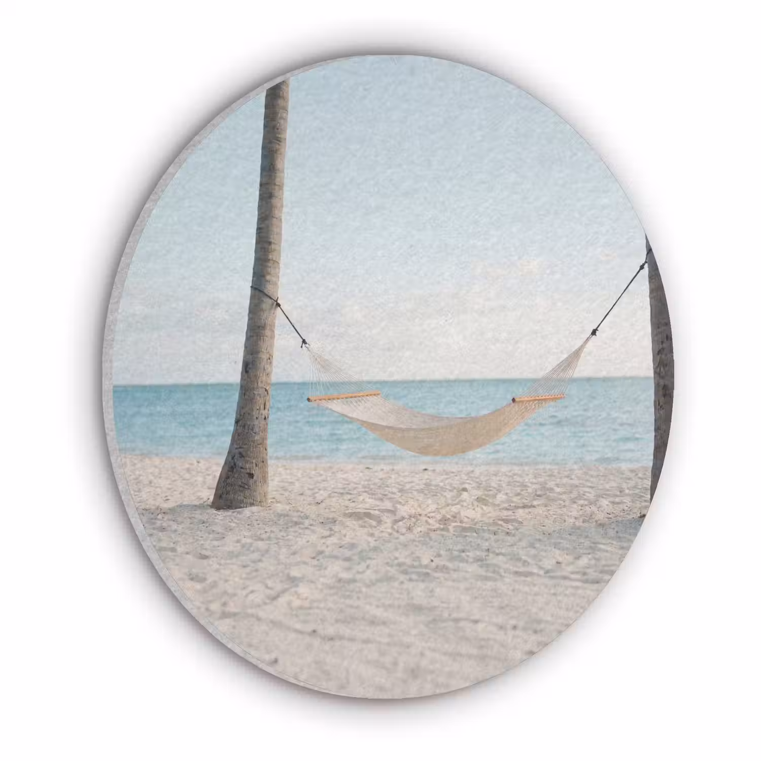 Hangmat - Strand - Wit Akoestische PET Vilt - Rond klein -3d