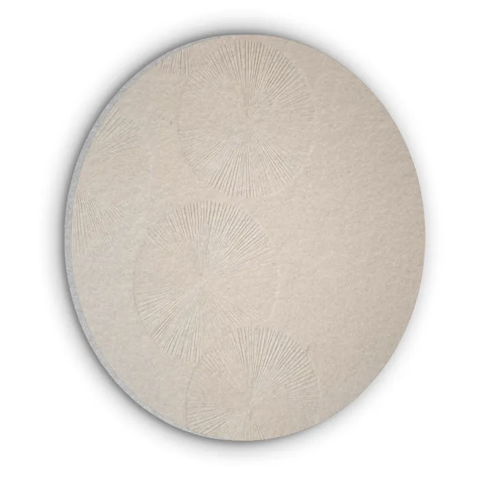 Japandi - Beige - Modern Akoestische PET Vilt - Rond klein -3d