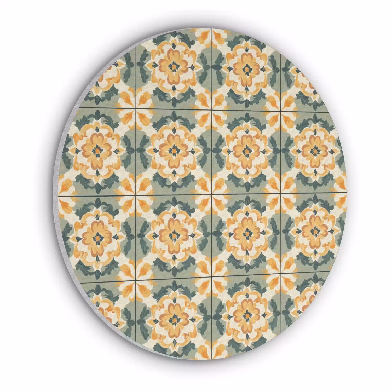 Keramiek - Verweerd - Kleurrijk Akoestische PET Vilt - Rond klein 838 -3d
