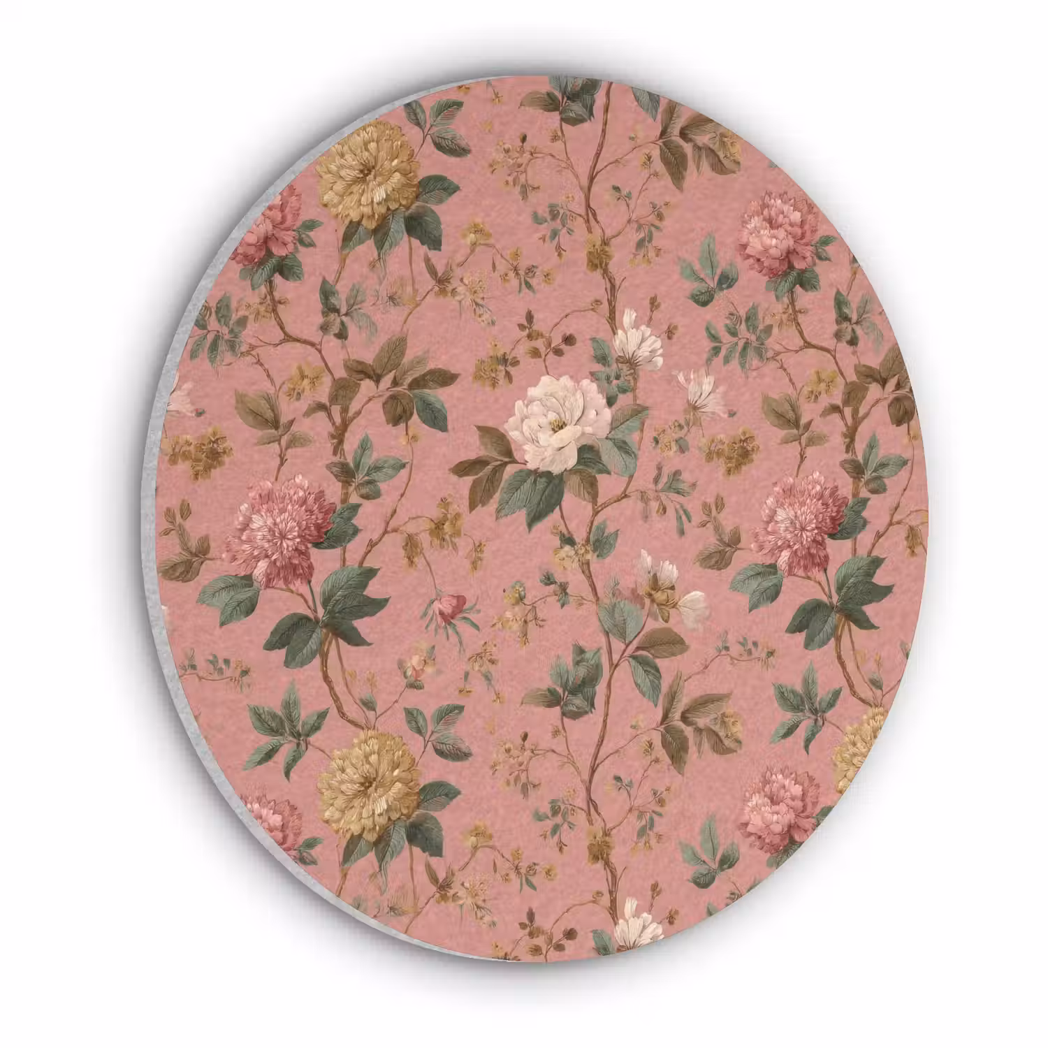Klassiek - Botanisch - Roze Akoestische PET Vilt - Rond klein 838 -3d