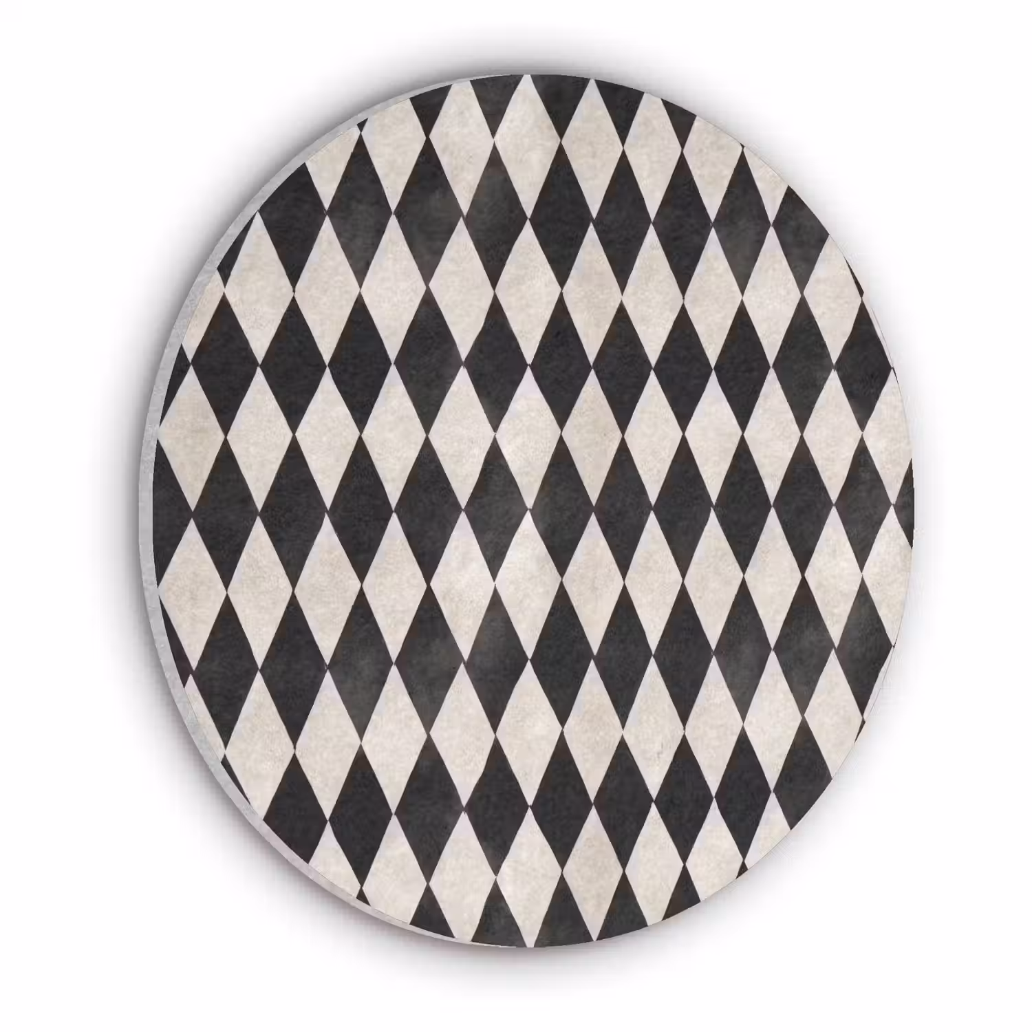 Klassiek - Patroon - Zwart Akoestische PET Vilt - Rond klein 838 -3d