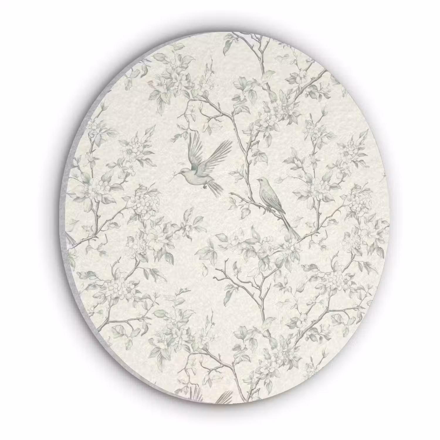 Klassiek - Vogels - Groen Akoestische PET Vilt - Rond klein 838 -3d