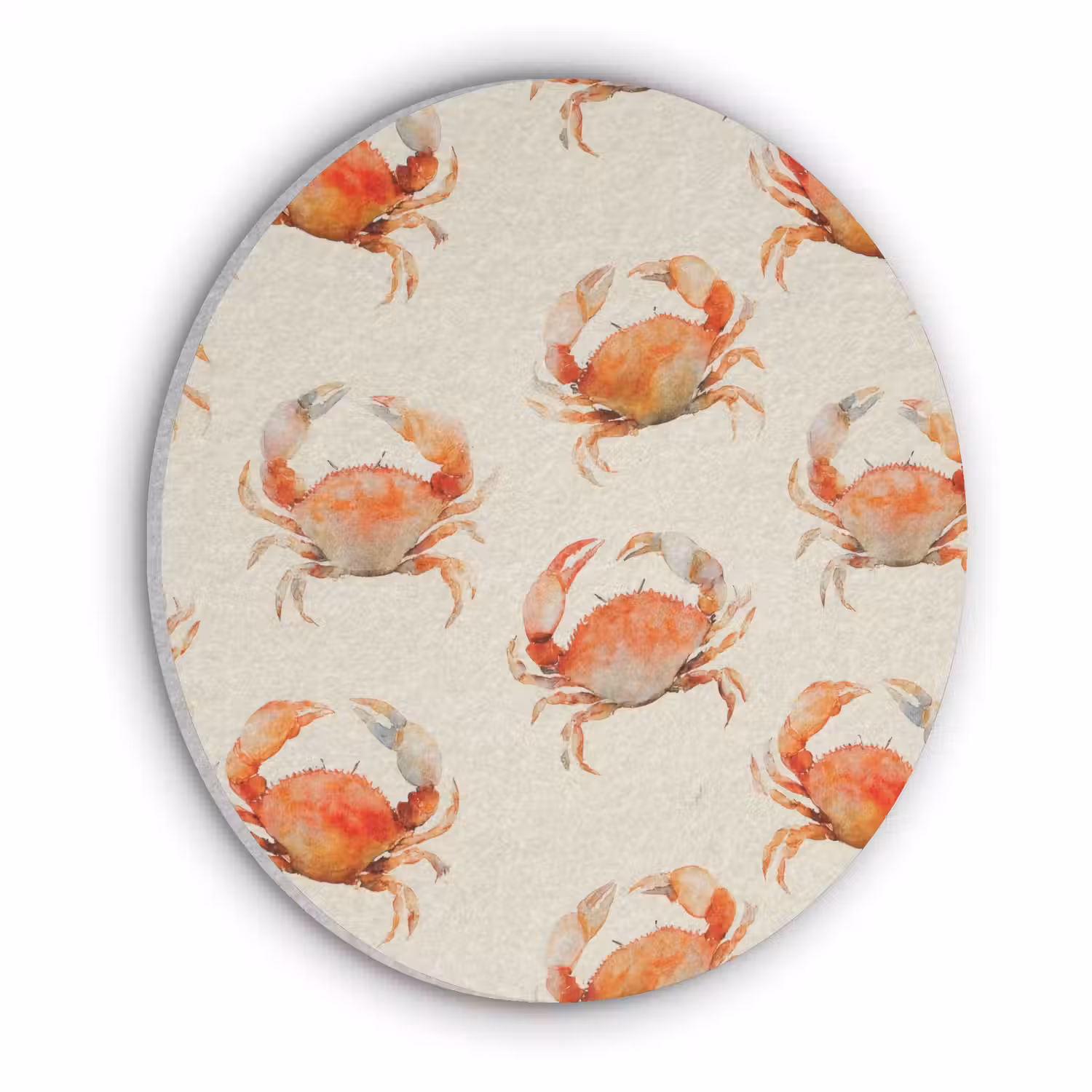 Krabben - Patroon - Oranje Akoestische PET Vilt - Rond klein 838 -3d