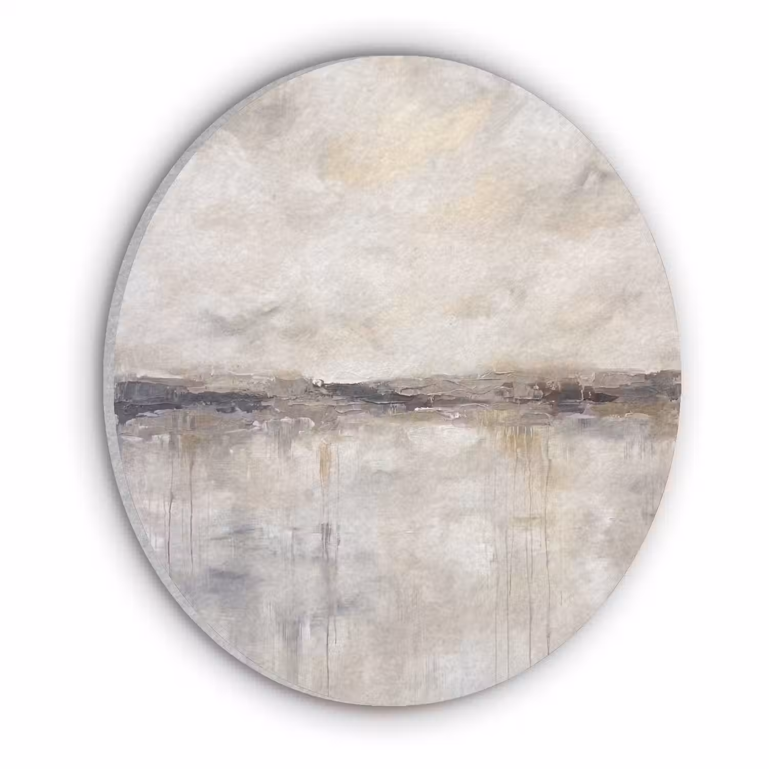 Landschap - Horizon - Natuur - Abstract - Neutraal Akoestische PET Vilt - Rond klein -3d