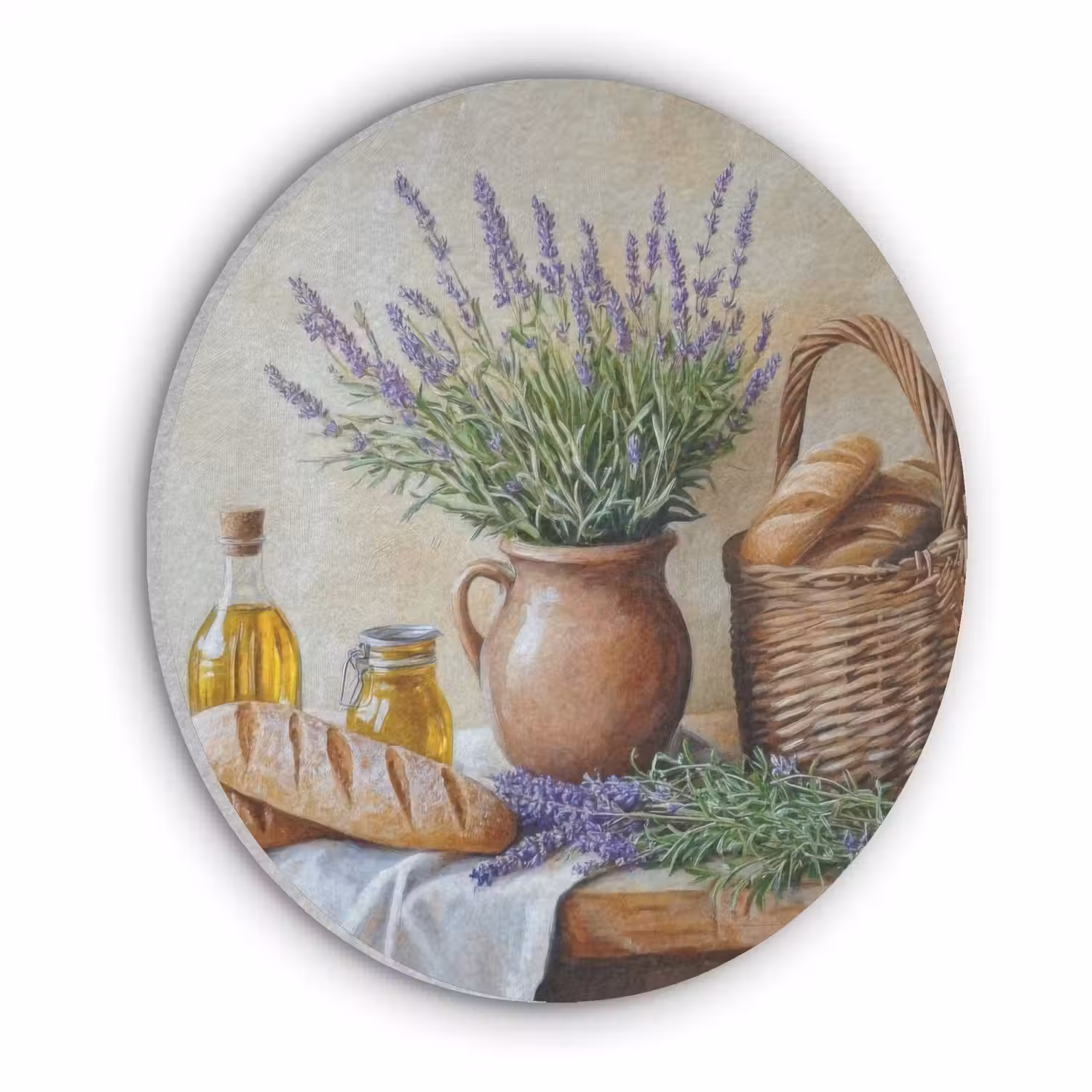 Lavendel - Brood - Stilleven Akoestische PET Vilt - Rond klein -3d