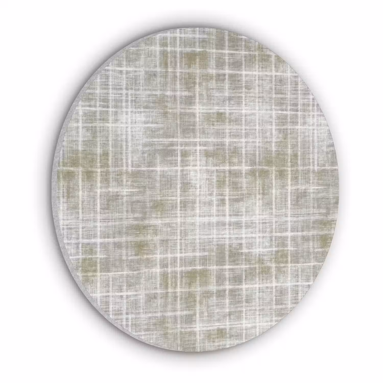 Linnen - Patroon - Groen Akoestische PET Vilt - Rond klein 838 -3d