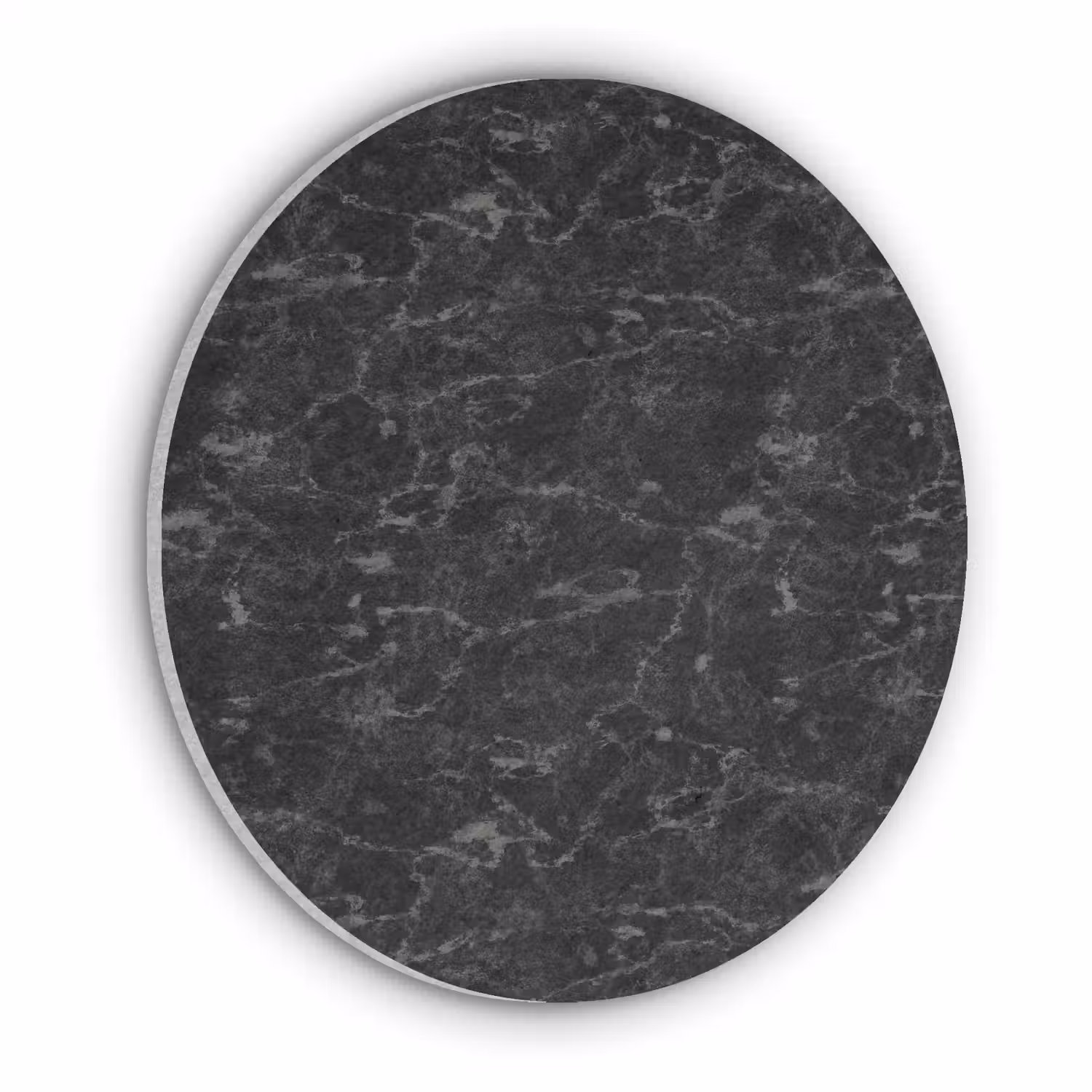 Marmer - Aders - Zwart Akoestische PET Vilt - Rond klein 838 -3d