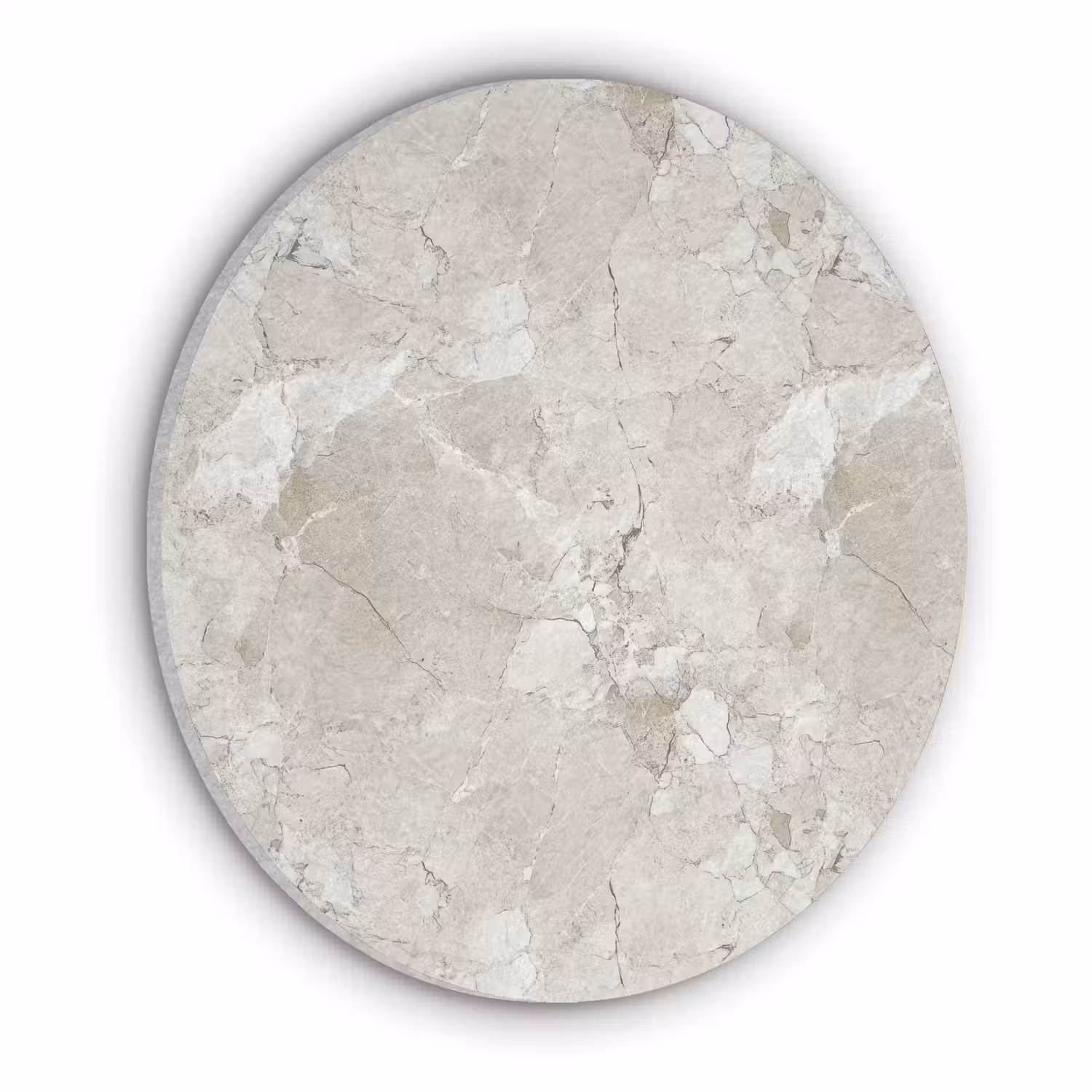 Marmer - Grijs - Aders Akoestische PET Vilt - Rond klein 838 -3d