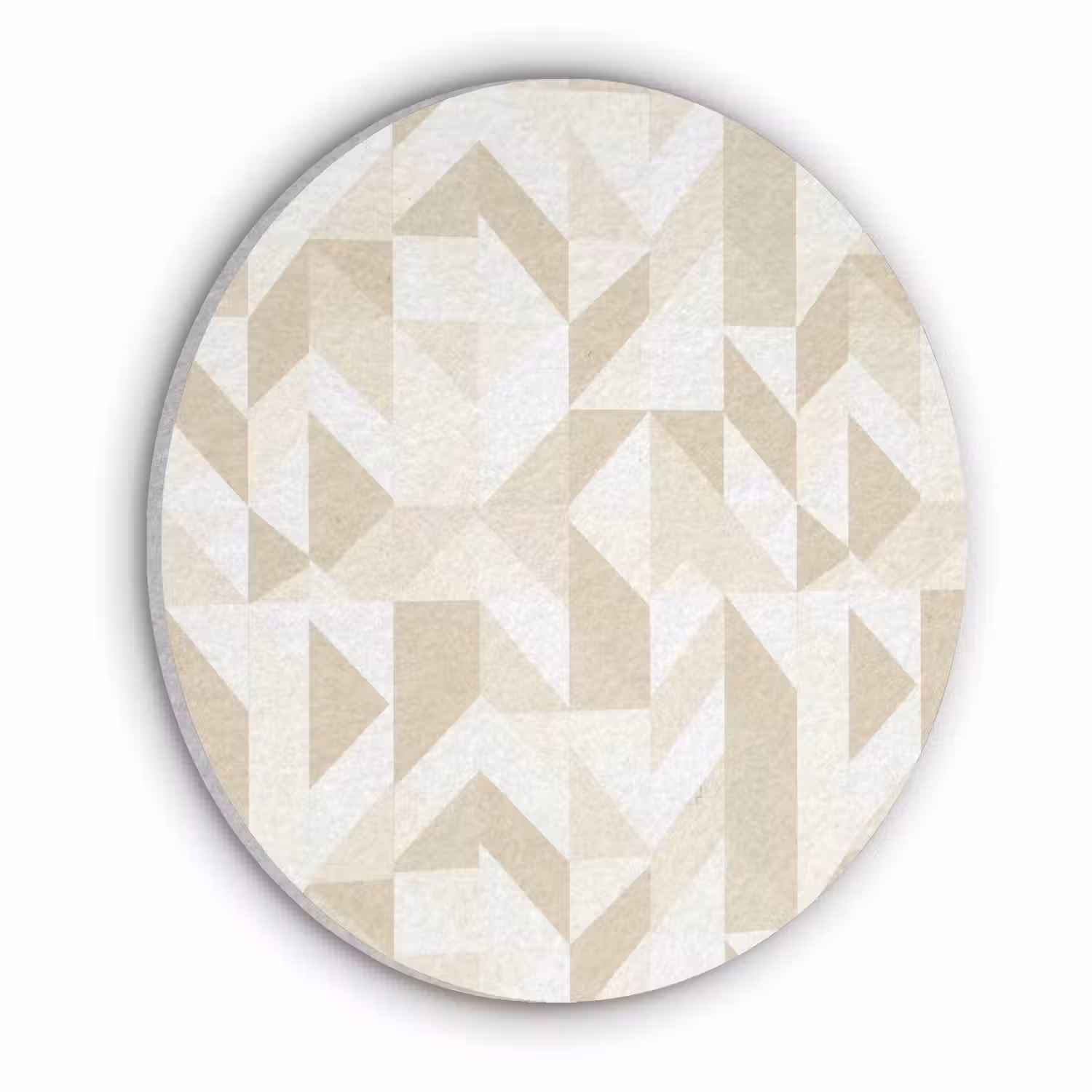 Modern - Abstract - Beige Akoestische PET Vilt - Rond klein 838 -3d