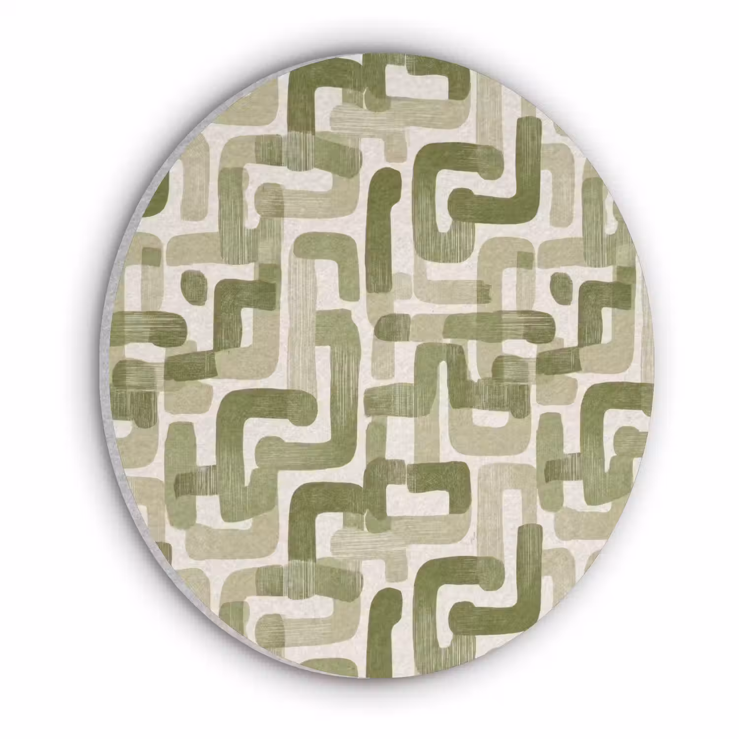 Modern - Grafisch - Groen Akoestische PET Vilt - Rond klein 838 -3d