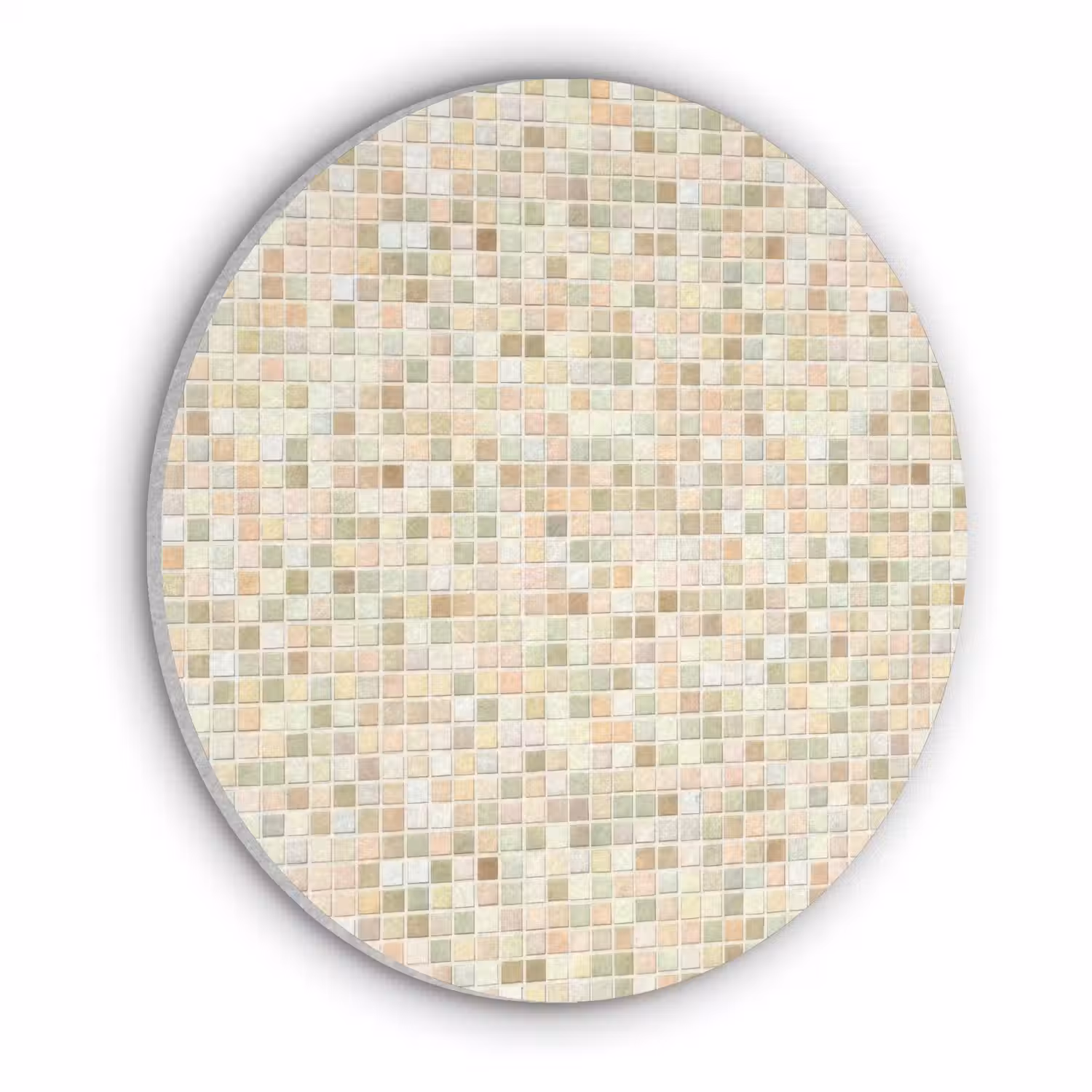 Mozaïek - Patroon - Beige Akoestische PET Vilt - Rond klein 838 -3d