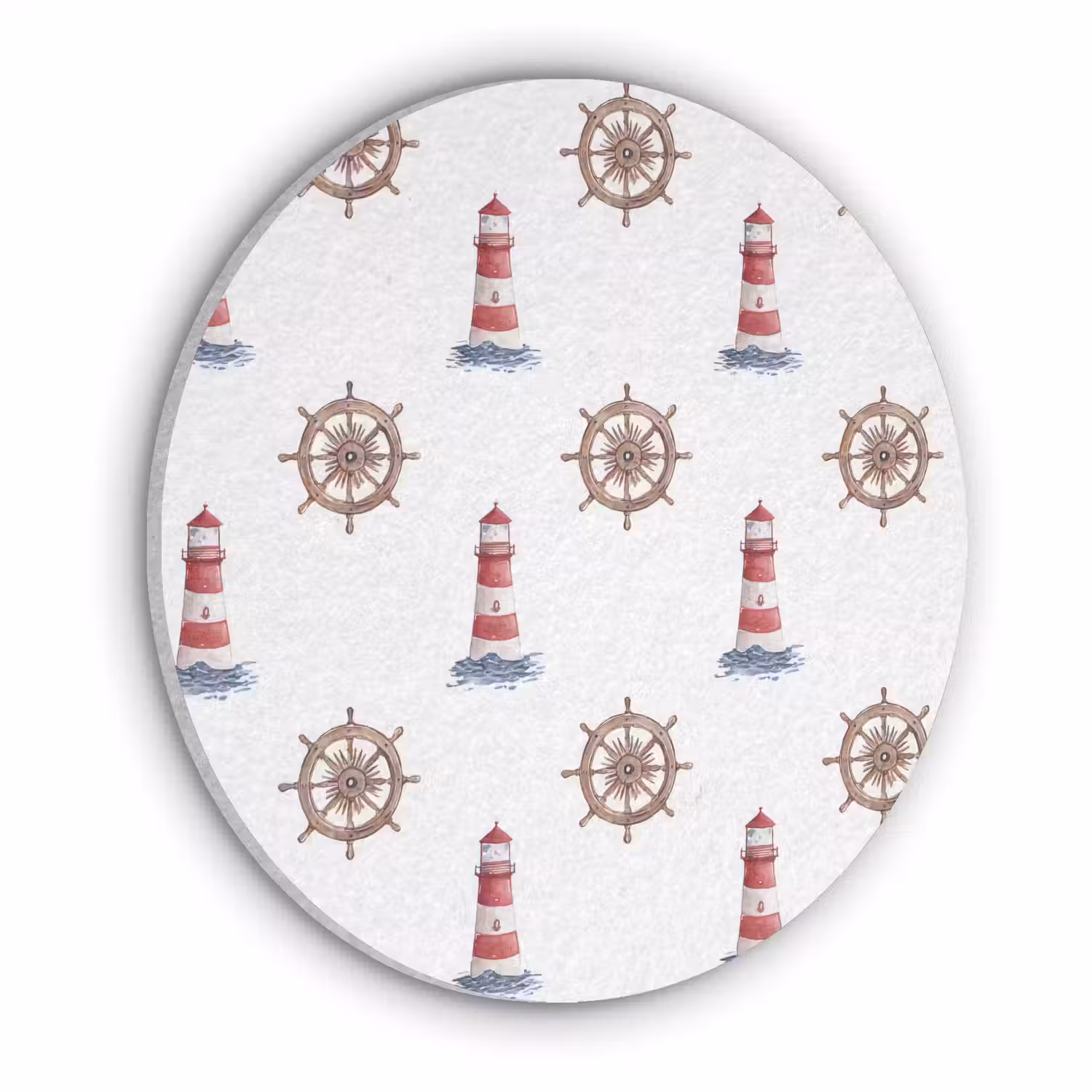 Nautisch - Klassiek - Rood Akoestische PET Vilt - Rond klein 838 -3d