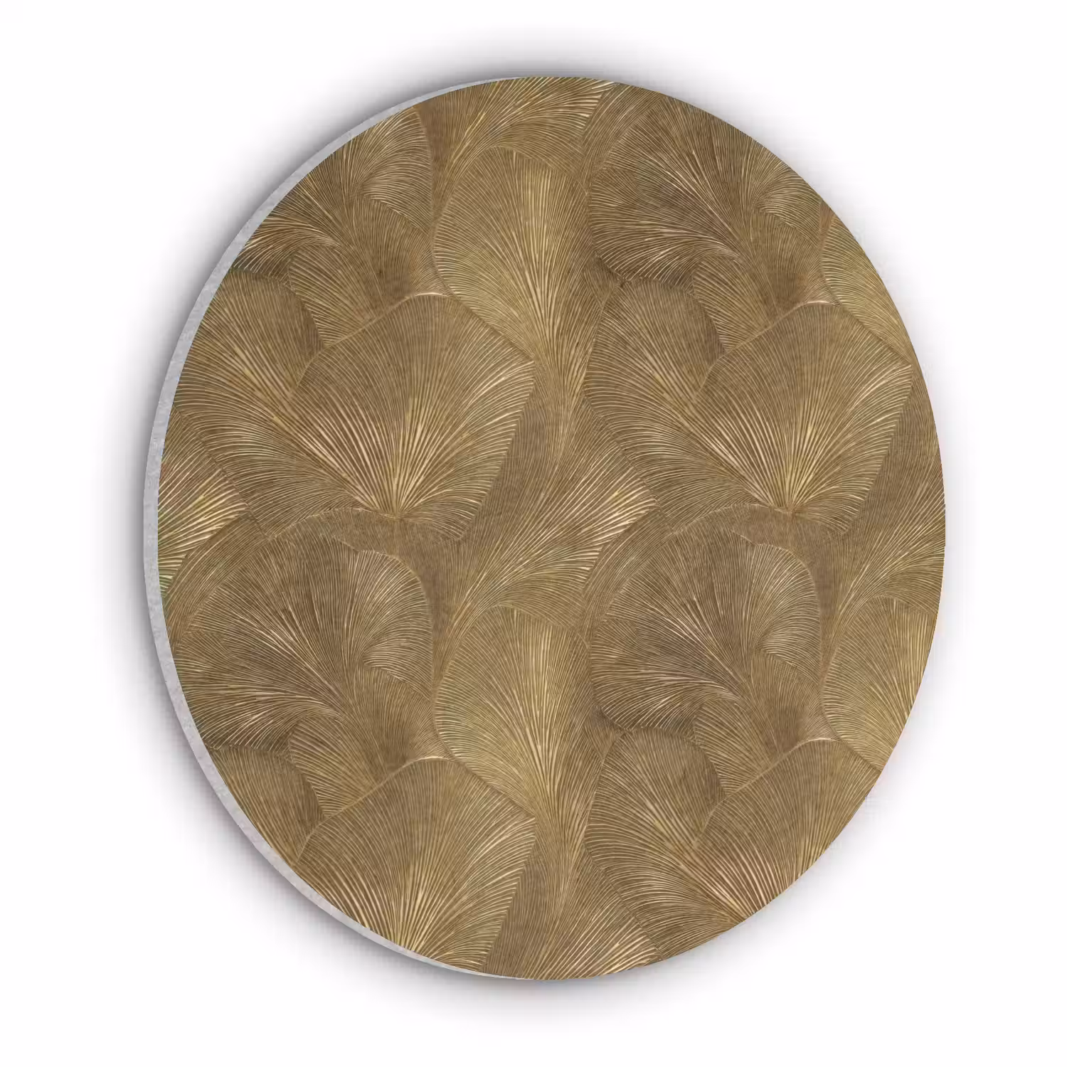 Organisch - Lijnen - Goud Akoestische PET Vilt - Rond klein 838 -3d