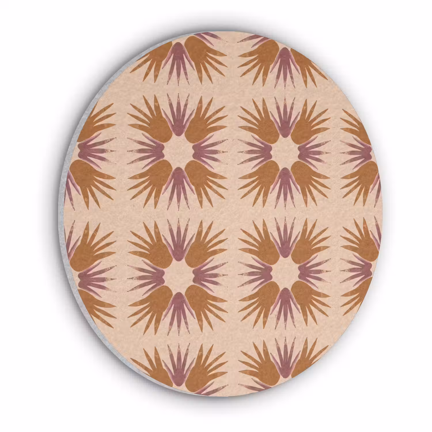 Ornament - Patroon - Oker Akoestische PET Vilt - Rond klein 838 -3d