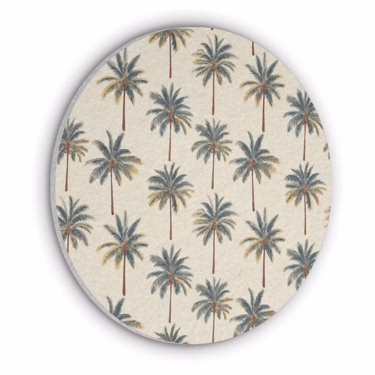 Palmbomen - Tropisch - Groen Akoestische PET Vilt - Rond klein 838 -3d