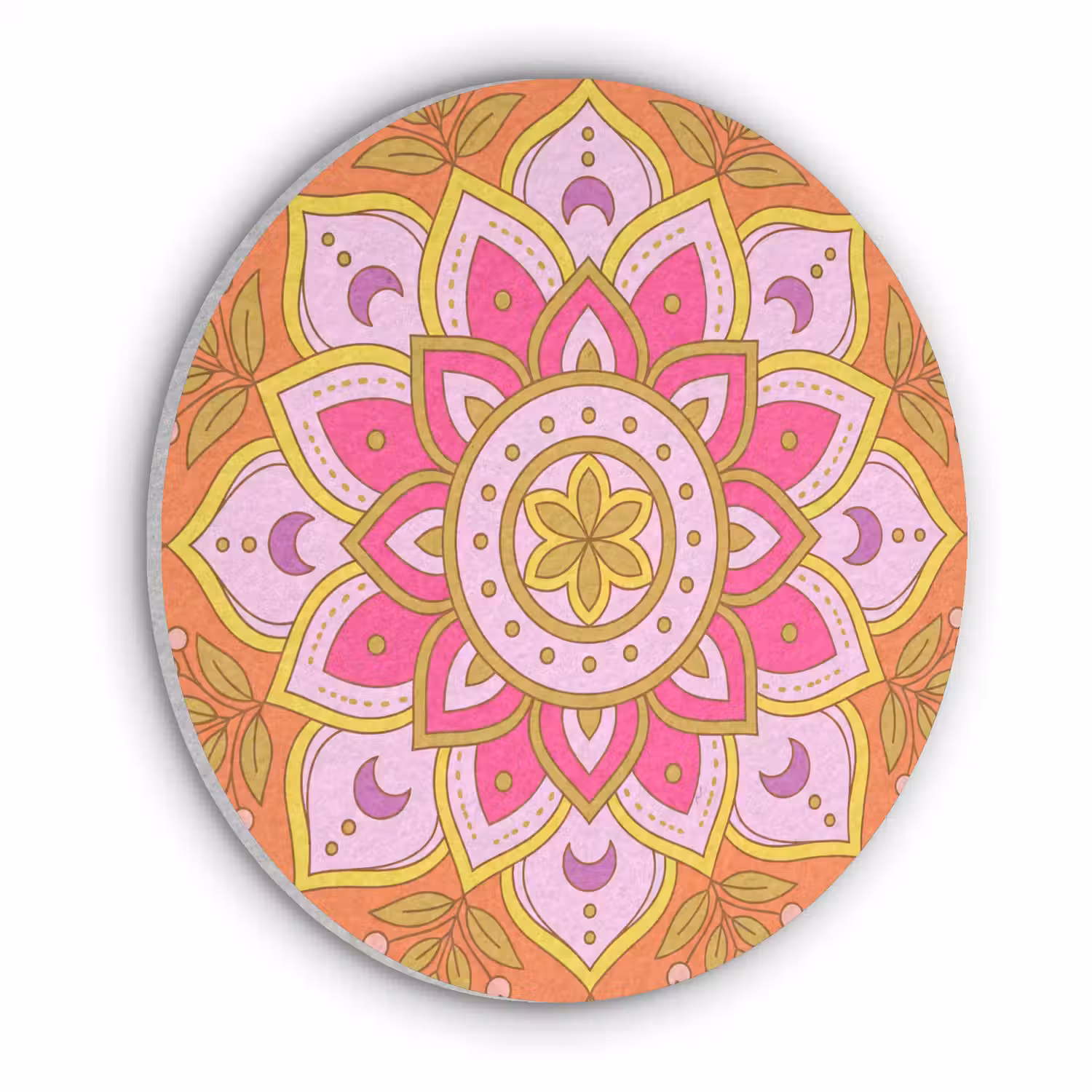 Patroon - Bloemmotief - Decoratie - Abstract - Roze Akoestische PET Vilt - Rond klein -3d
