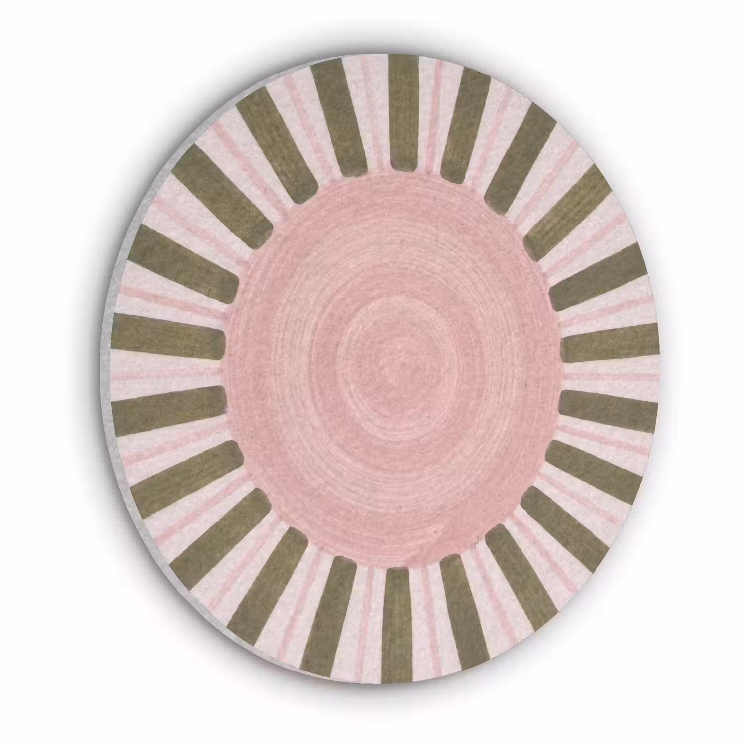 Patroon - Cirkel - Stralen - Abstract - Roze Akoestische PET Vilt - Rond klein -3d
