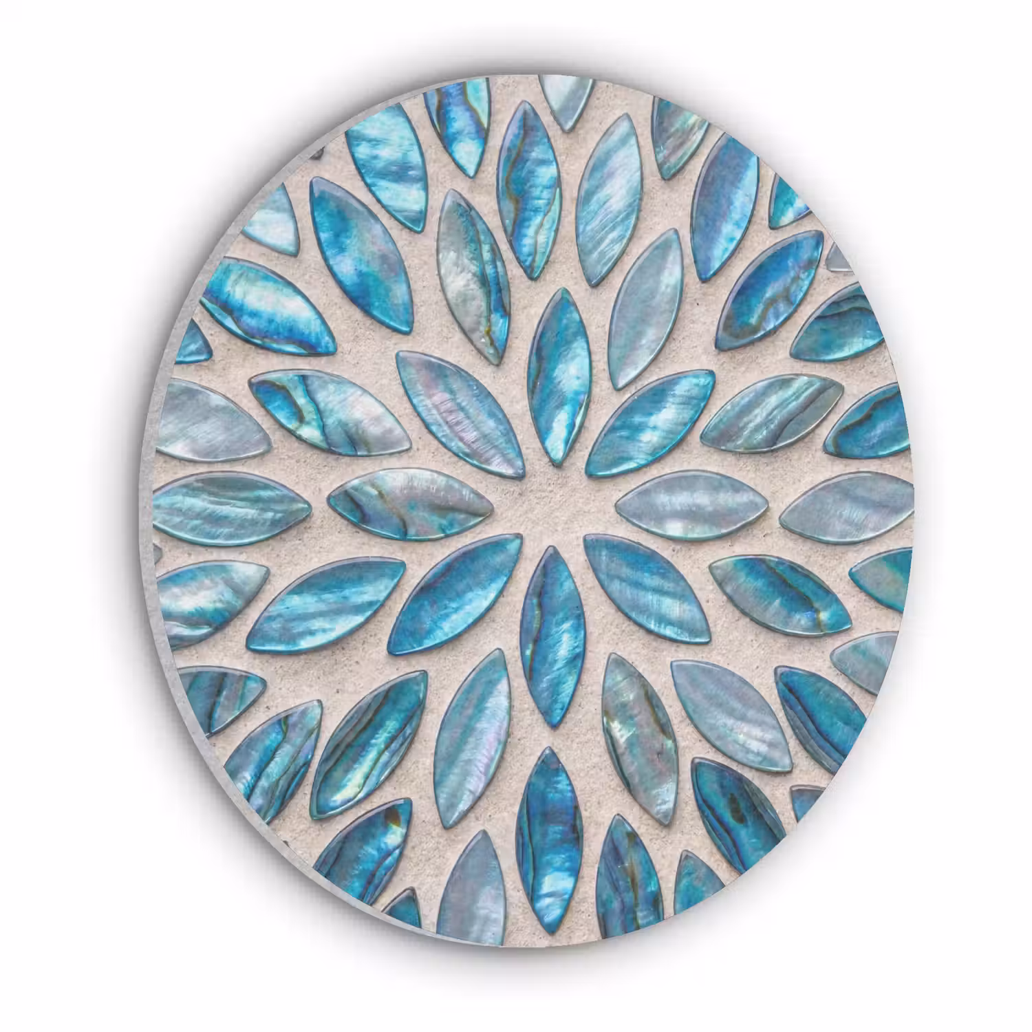 Patroon - Glans - Abstract - Blauw - Decoratie Akoestische PET Vilt - Rond klein -3d
