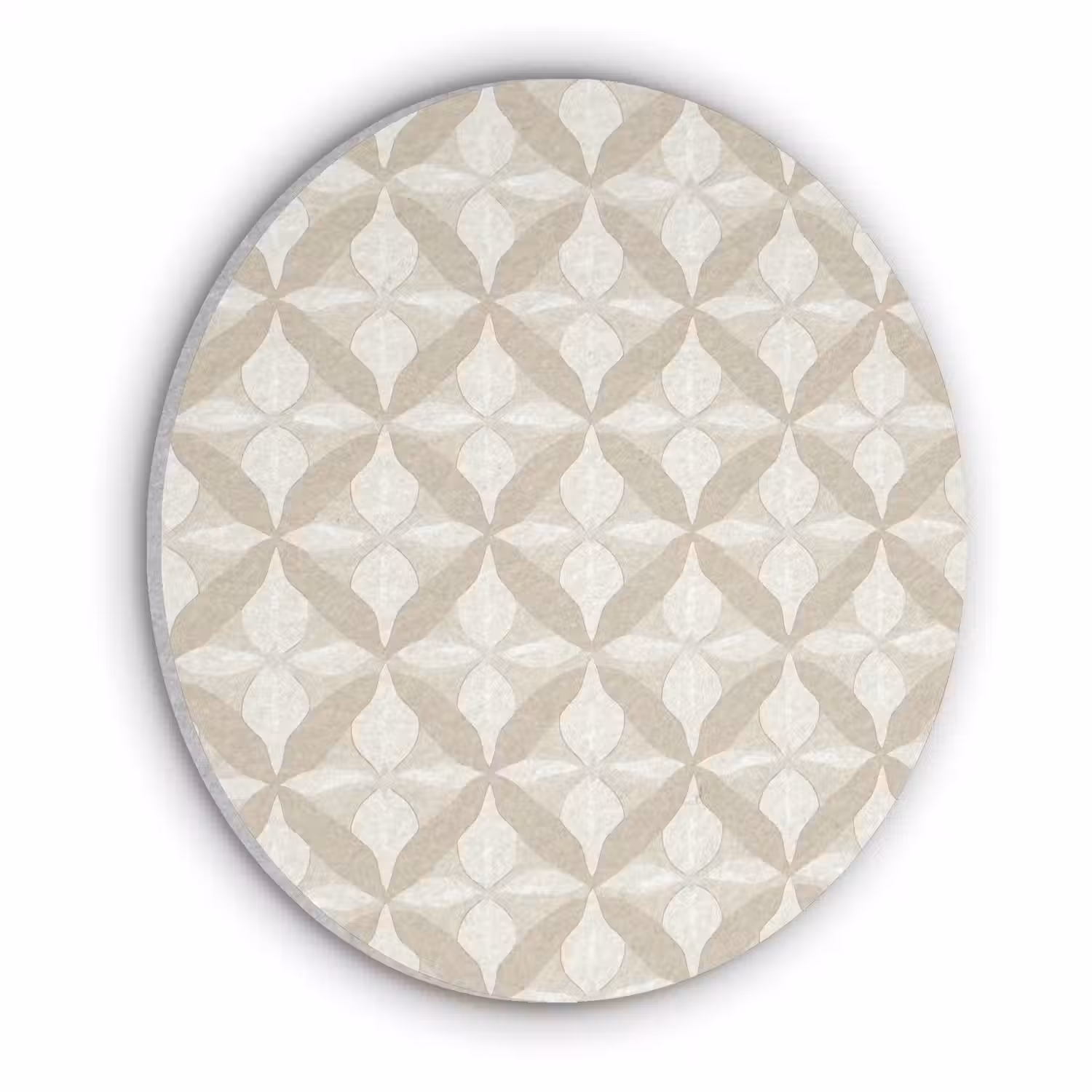 Patroon - Klassiek - Beige Akoestische PET Vilt - Rond klein 838 -3d