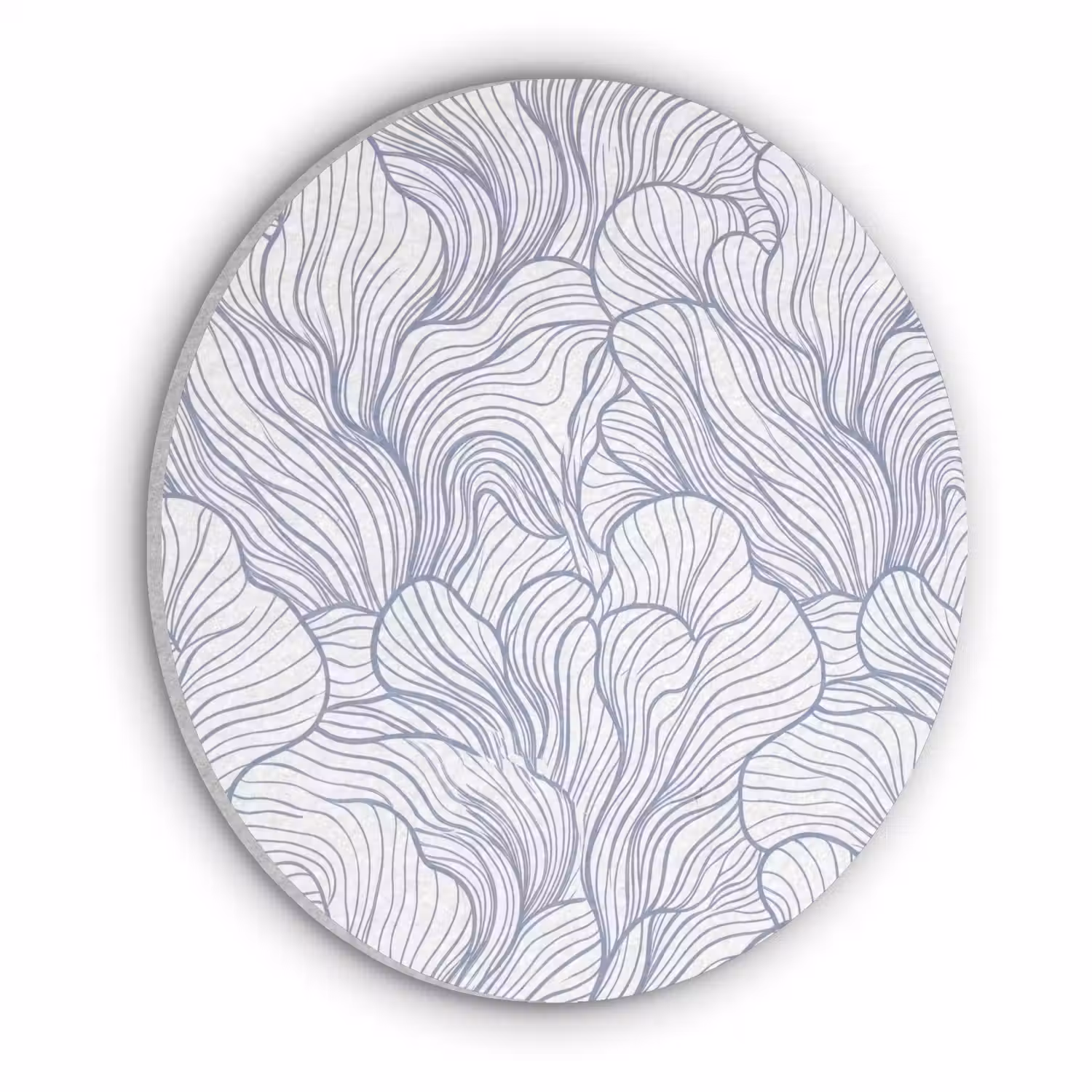 Patroon - Lijnen - Organisch - Abstract - Blauw Akoestische PET Vilt - Rond klein -3d