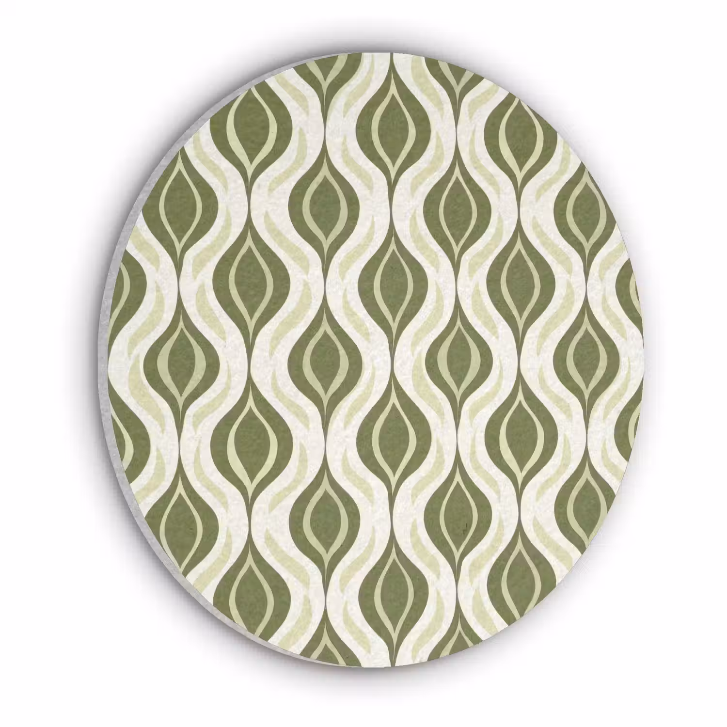 Patroon - Retro - Groen Akoestische PET Vilt - Rond klein 838 -3d