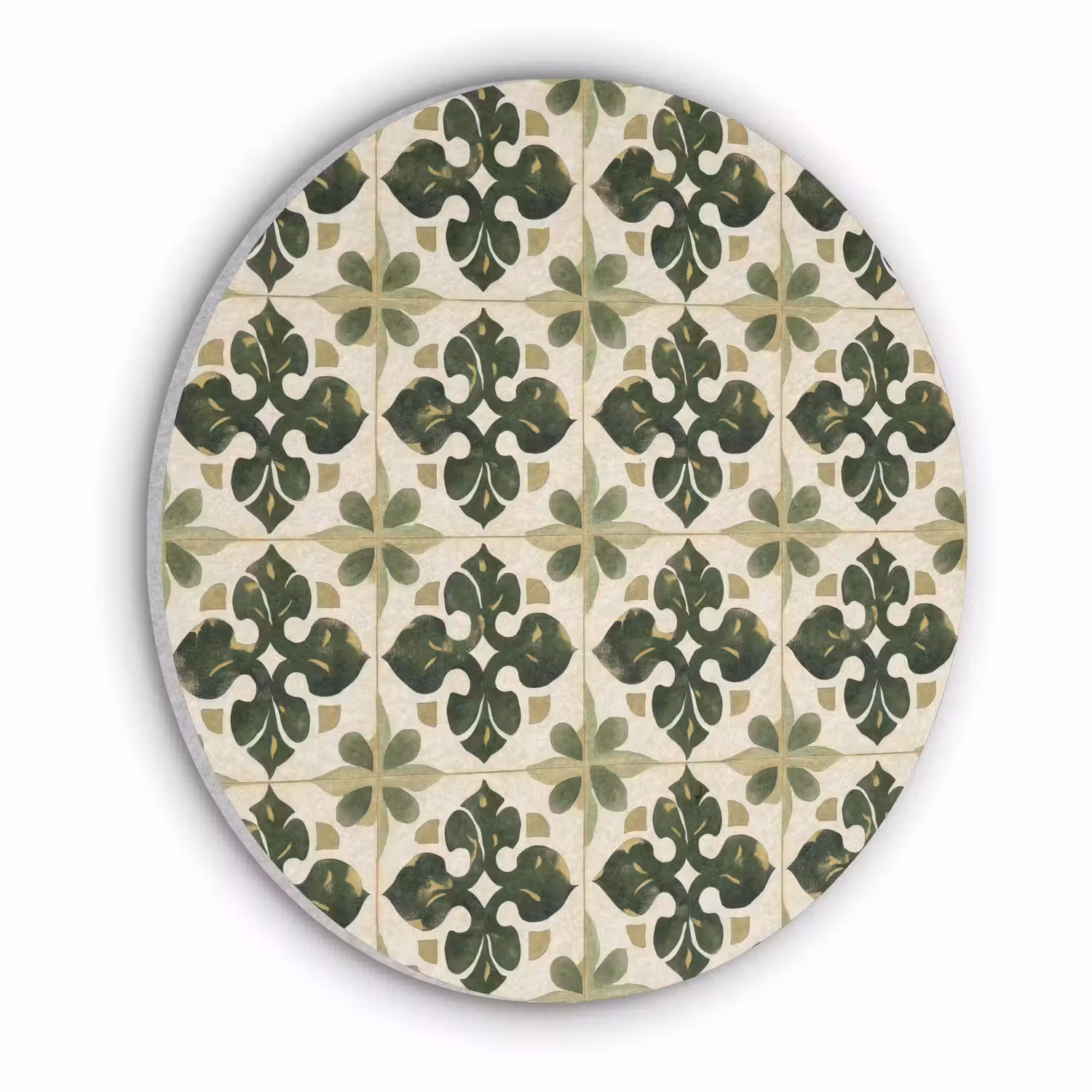 Patroon - Tegel - Groen Akoestische PET Vilt - Rond klein 838 -3d