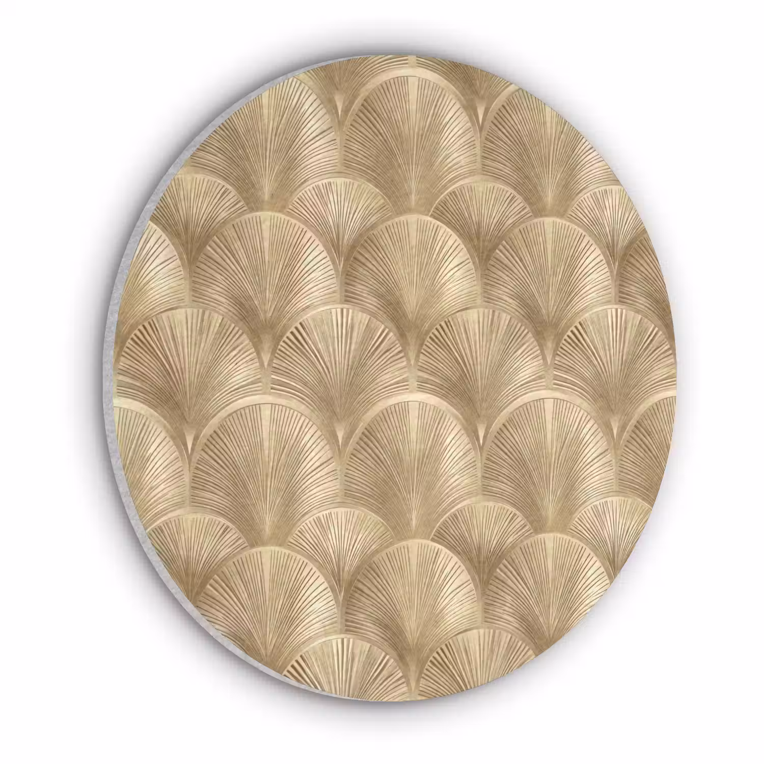 Patroon - Waaier - Goud Akoestische PET Vilt - Rond klein 838 -3d