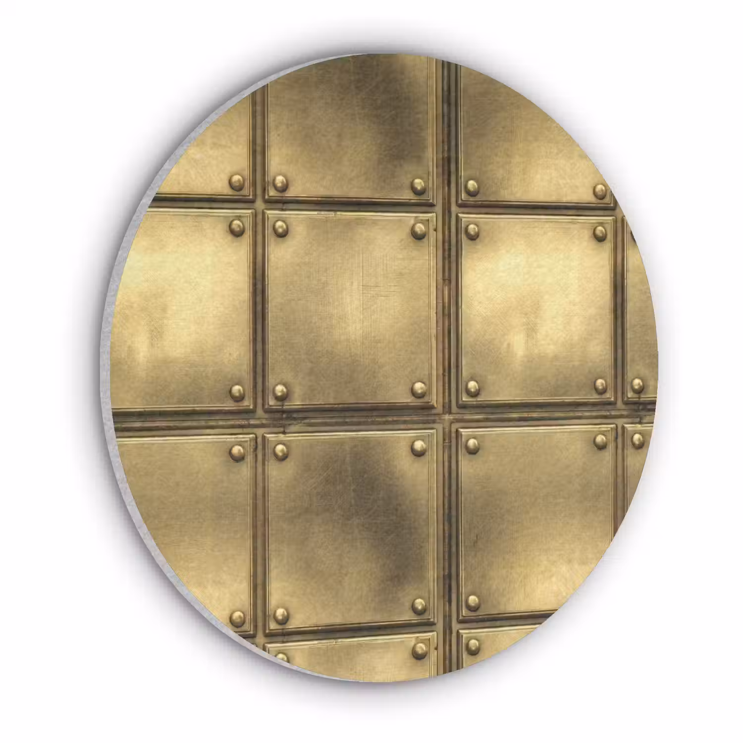 Platen - Industrieel - Stoer - Goud Akoestische PET Vilt - Rond klein 838 -3d