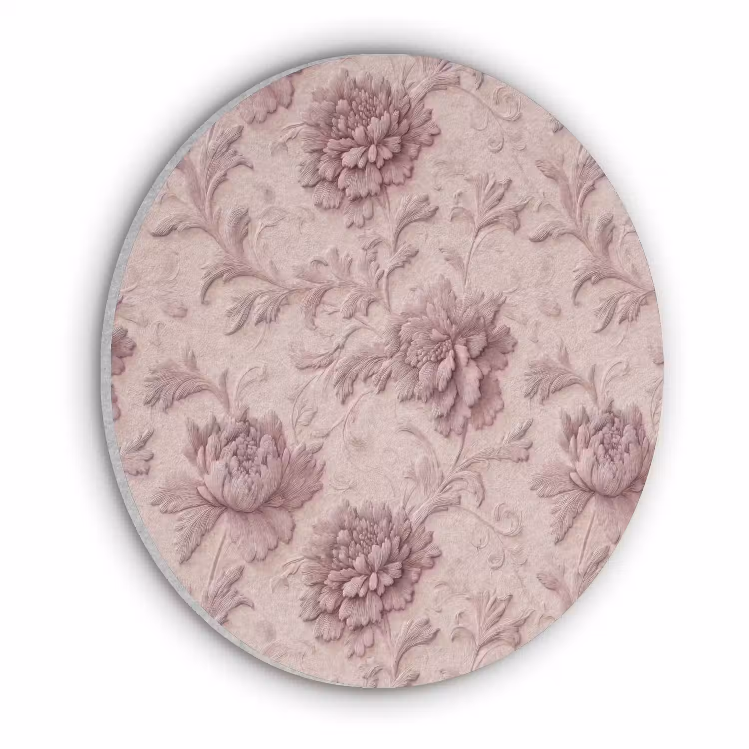 Reliëf - Pioenrozen - Roze Akoestische PET Vilt - Rond klein 838 -3d