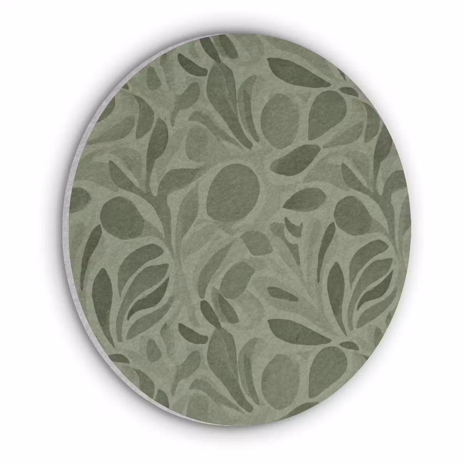Sereen - Bladeren - Groen Akoestische PET Vilt - Rond klein 838 -3d