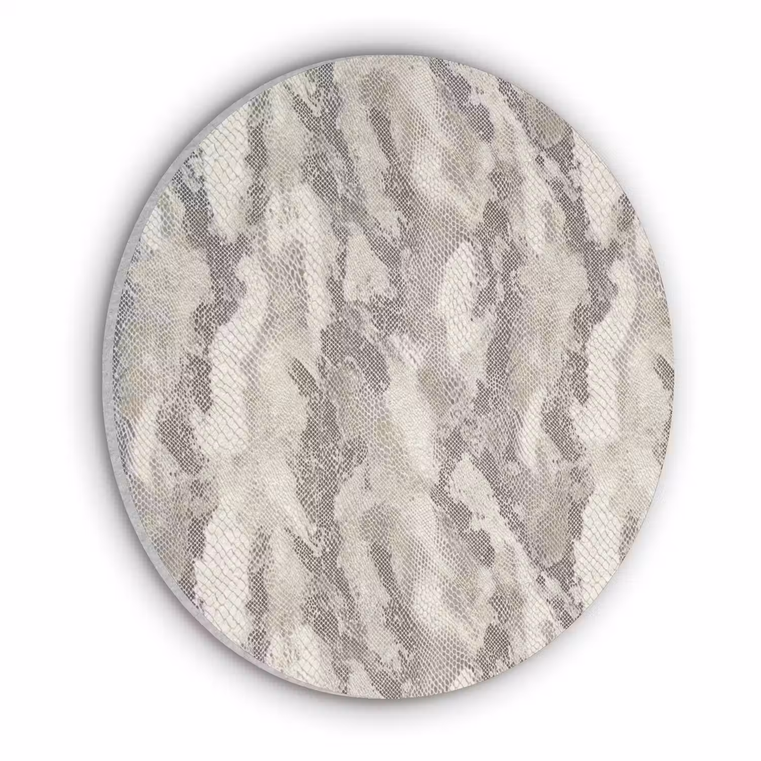 Slang - Patroon - Taupe Akoestische PET Vilt - Rond klein 838 -3d