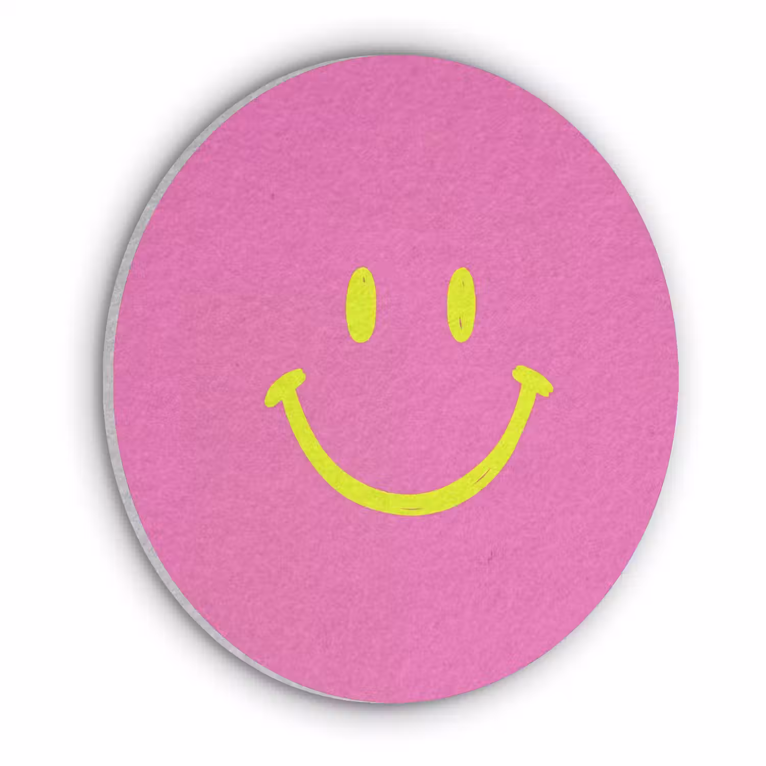 Smiley - Vrolijk - Roze Akoestische PET Vilt - Rond klein -3d