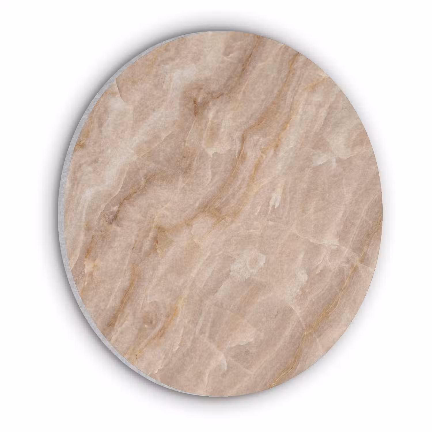 Steen - Ader - Natuur - Modern - Beige Akoestische PET Vilt - Rond klein -3d