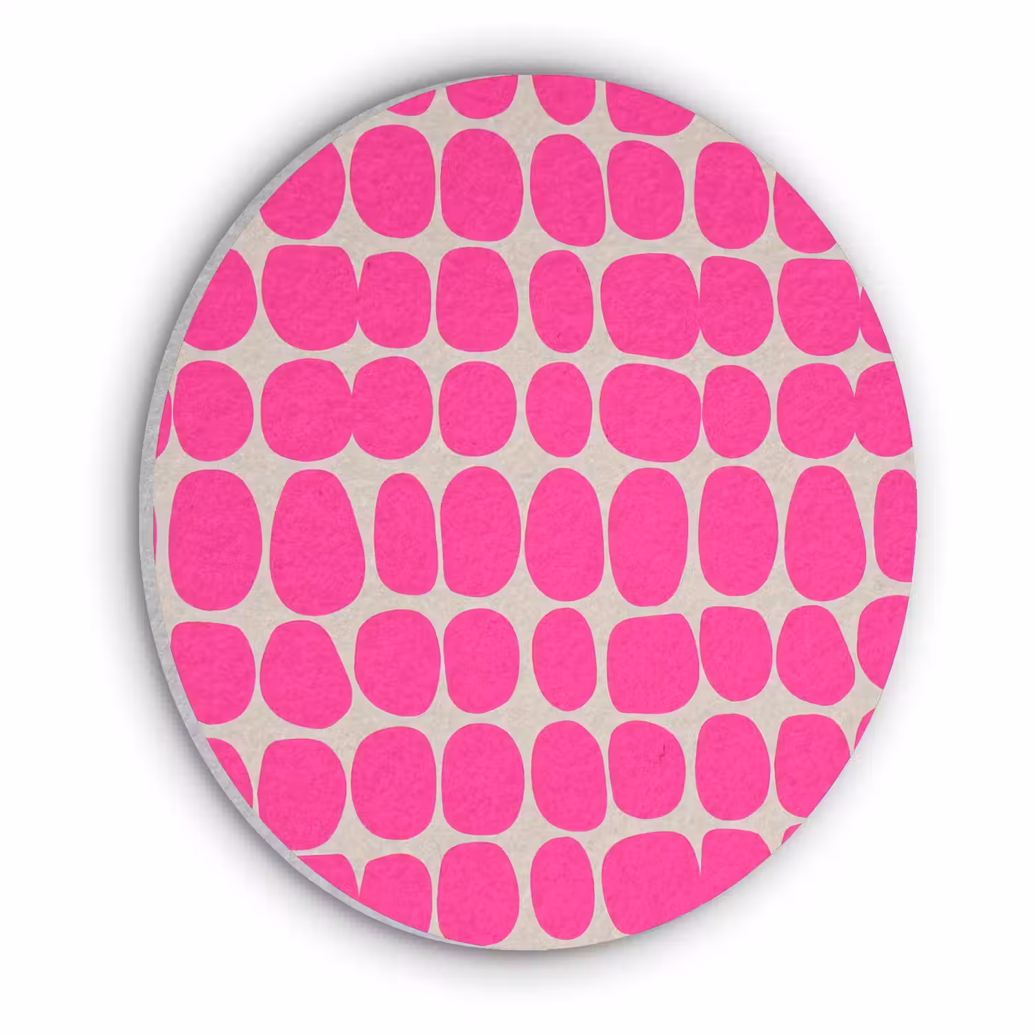 Stippen - Patroon - Roze Akoestische PET Vilt - Rond klein 838 -3d
